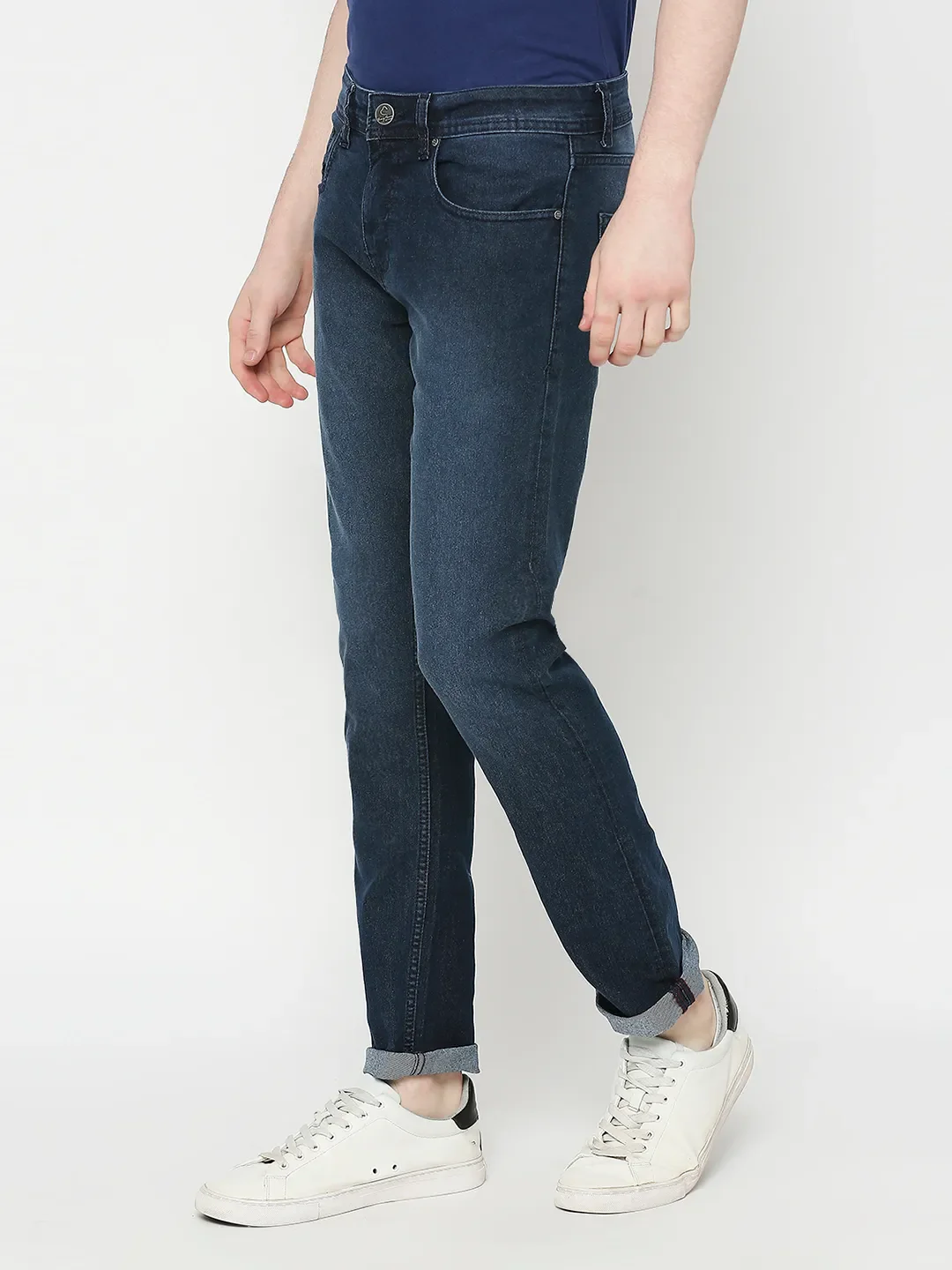 Blue Slim Straight Fit Men's Denims by Being Human Clothing - Image 2