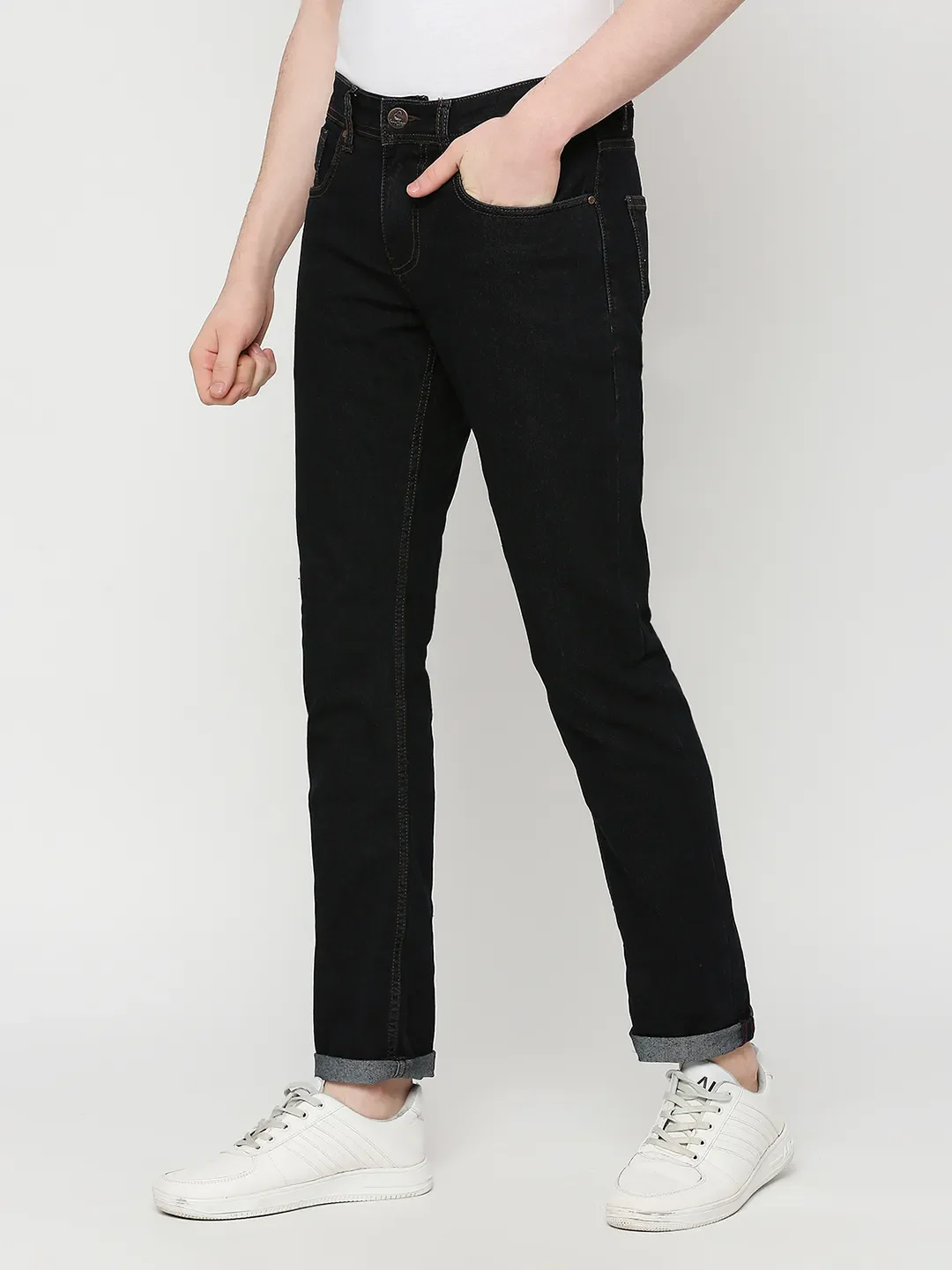 Blue Slim Straight Fit Men's Denims by Being Human Clothing - Image 2