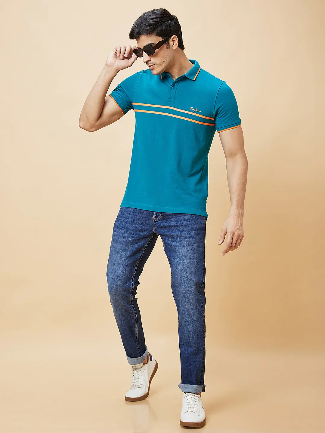 Blue Slim Straight Fit Men's Denims by Being Human Clothing - Image 6