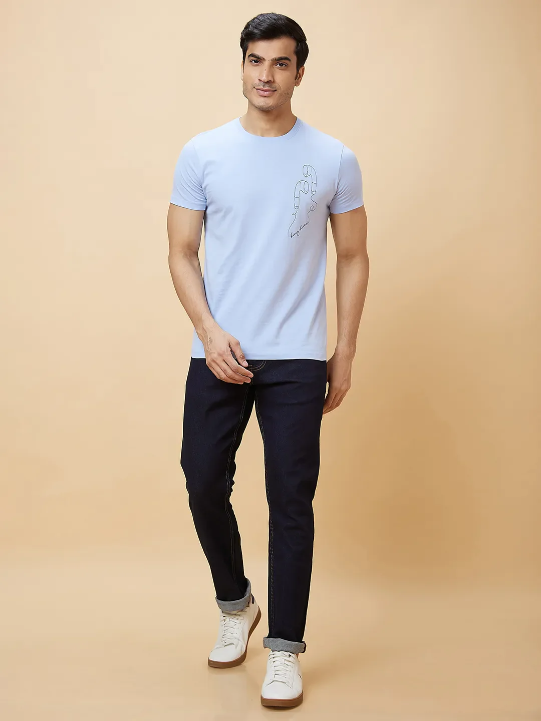 Blue Slim Straight Fit Men's Denims by Being Human Clothing - Image 2