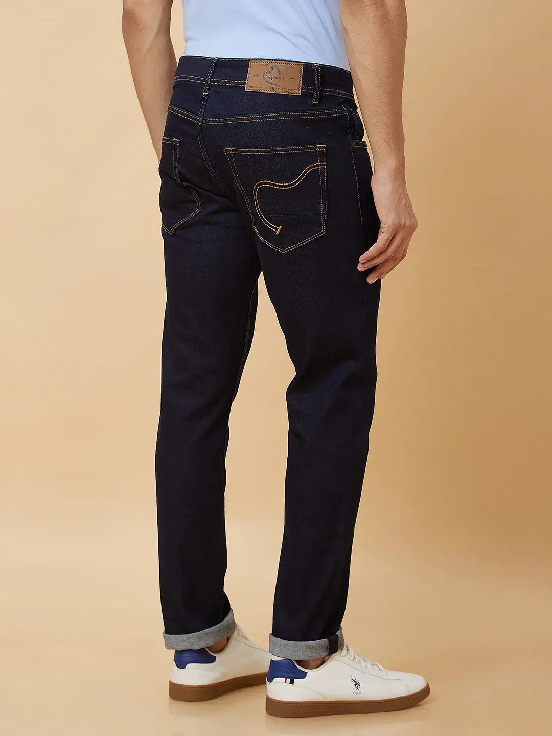 Blue Slim Straight Fit Men's Denims by Being Human Clothing - Image 4