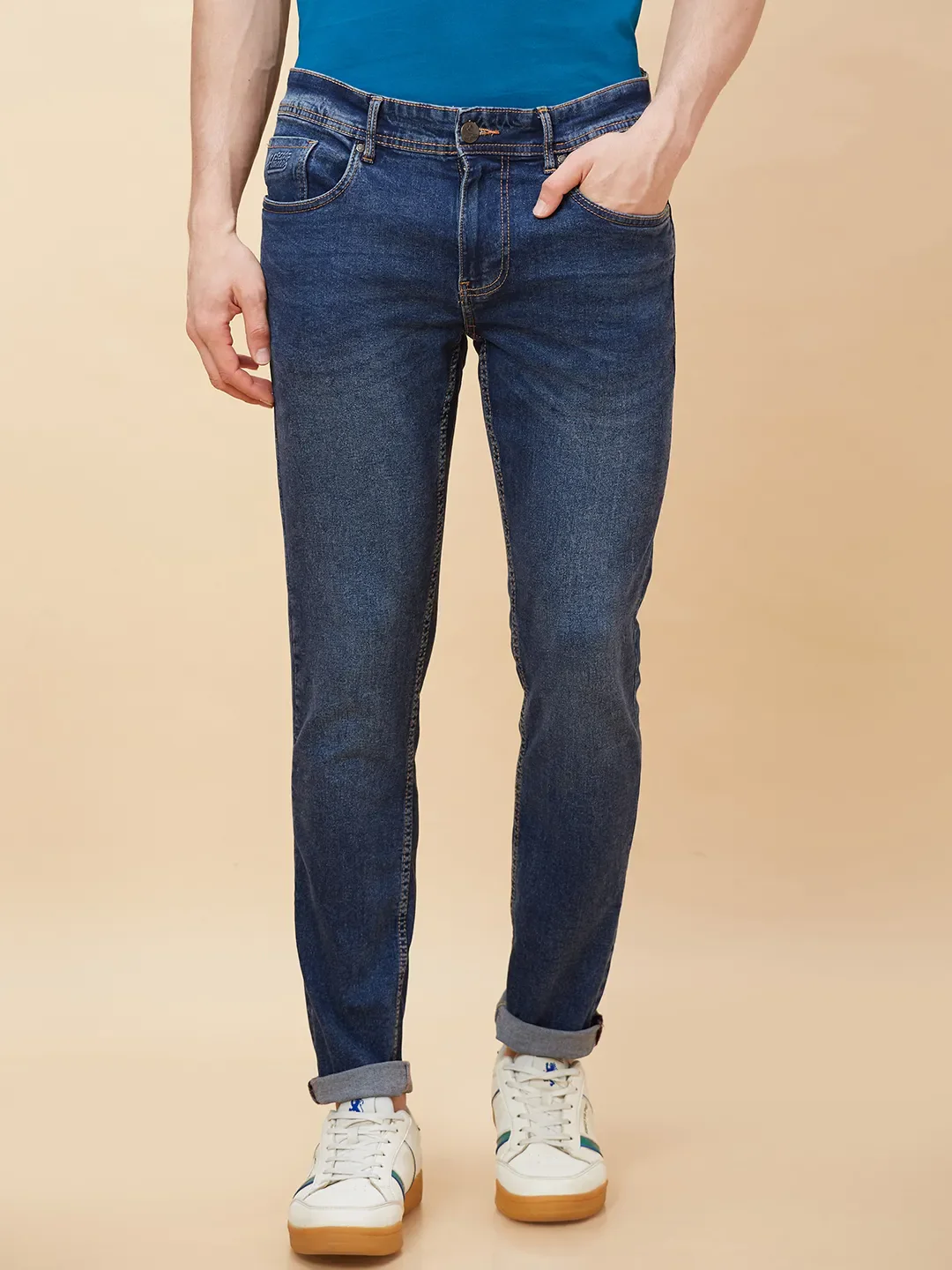 Blue Slim Straight Fit Men's Denims by Being Human Clothing