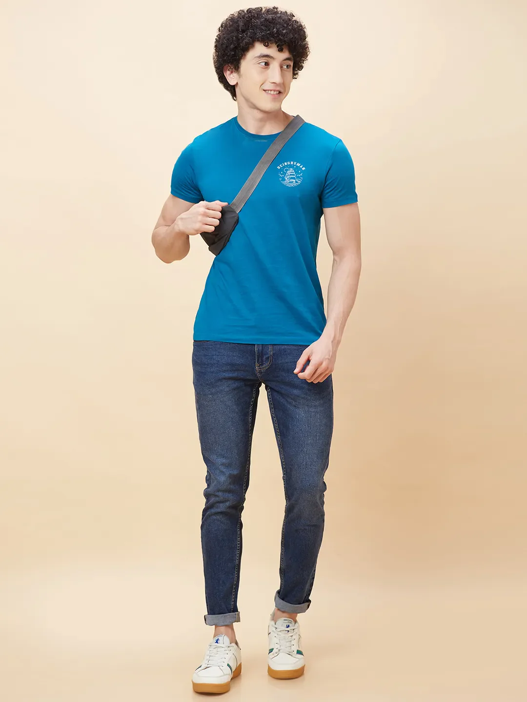 Blue Slim Straight Fit Men's Denims by Being Human Clothing - Image 2