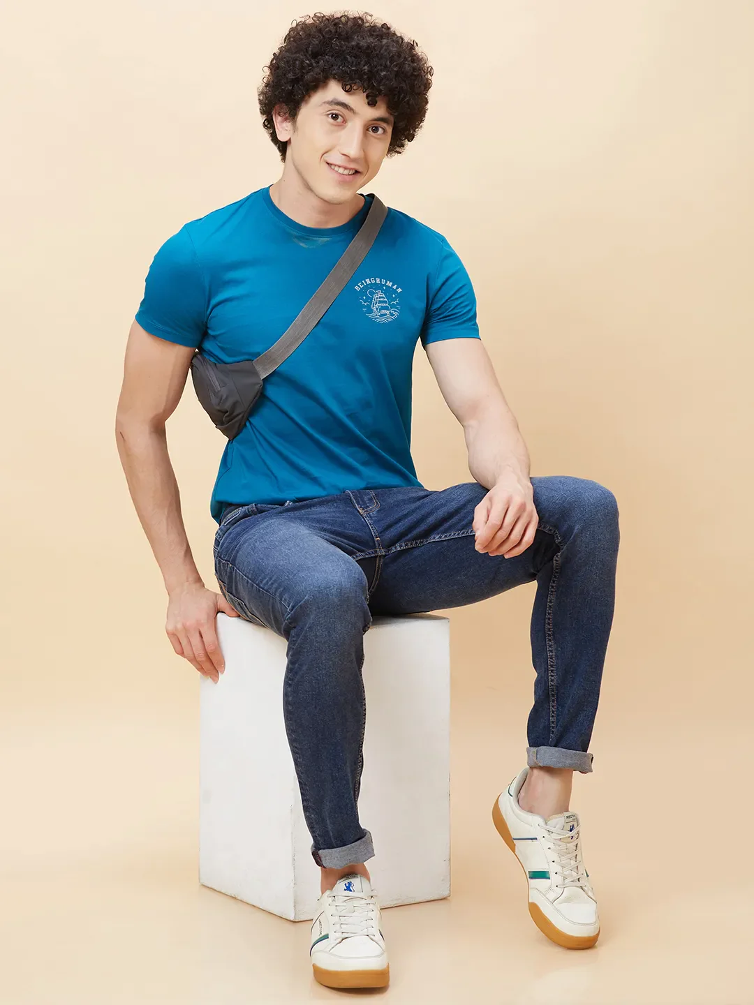 Blue Slim Straight Fit Men's Denims by Being Human Clothing - Image 6