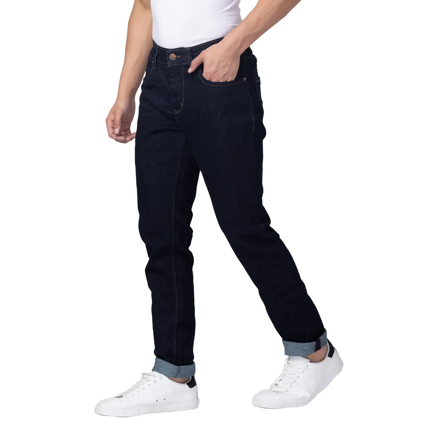 Blue Slim Straight Fit Men's Denims by Being Human Clothing - Image 2