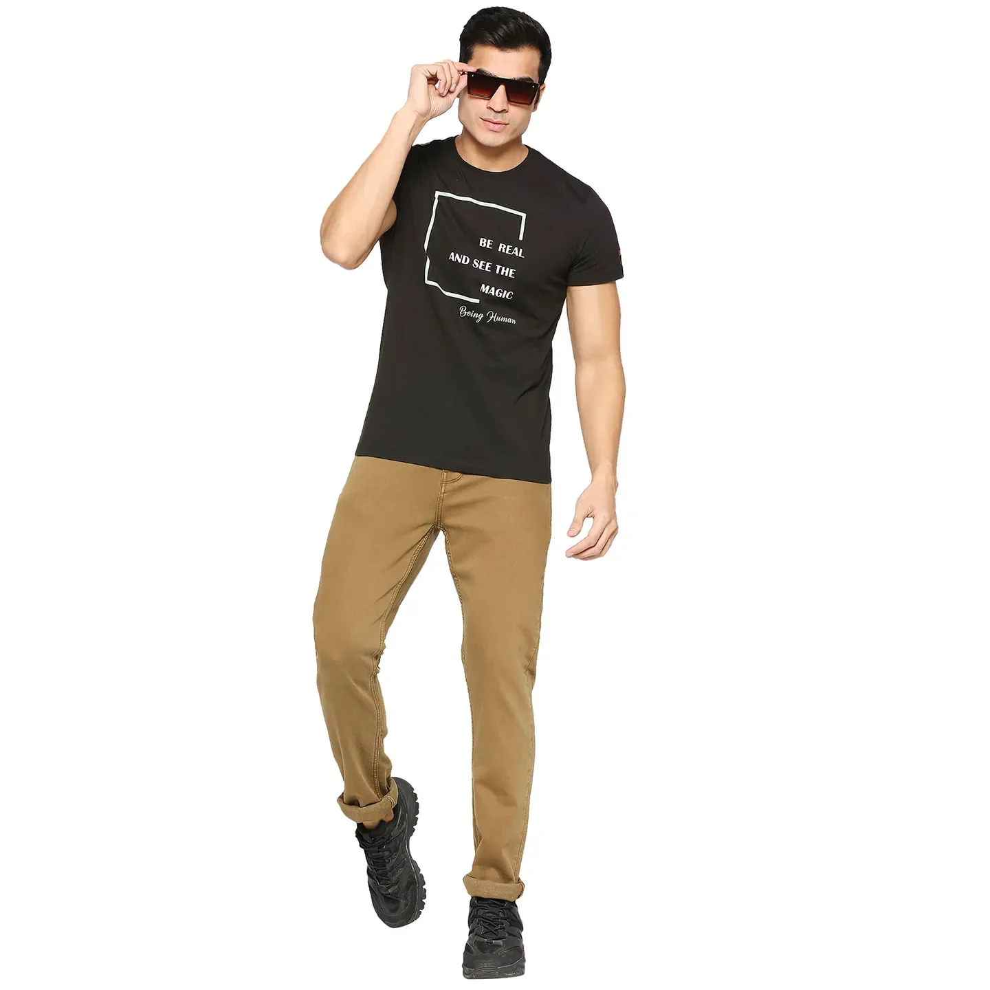 Khaki Slim Fit Denims For Men By Being Human Clothing - Image 5