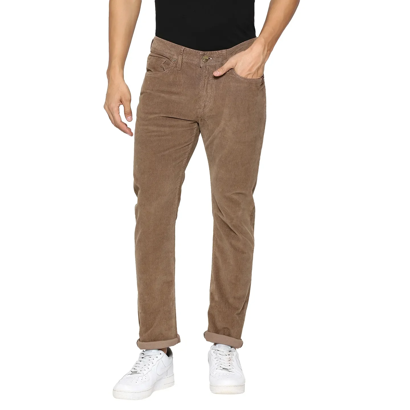 Khaki Slim Fit Denims For Men By Being Human Clothing
