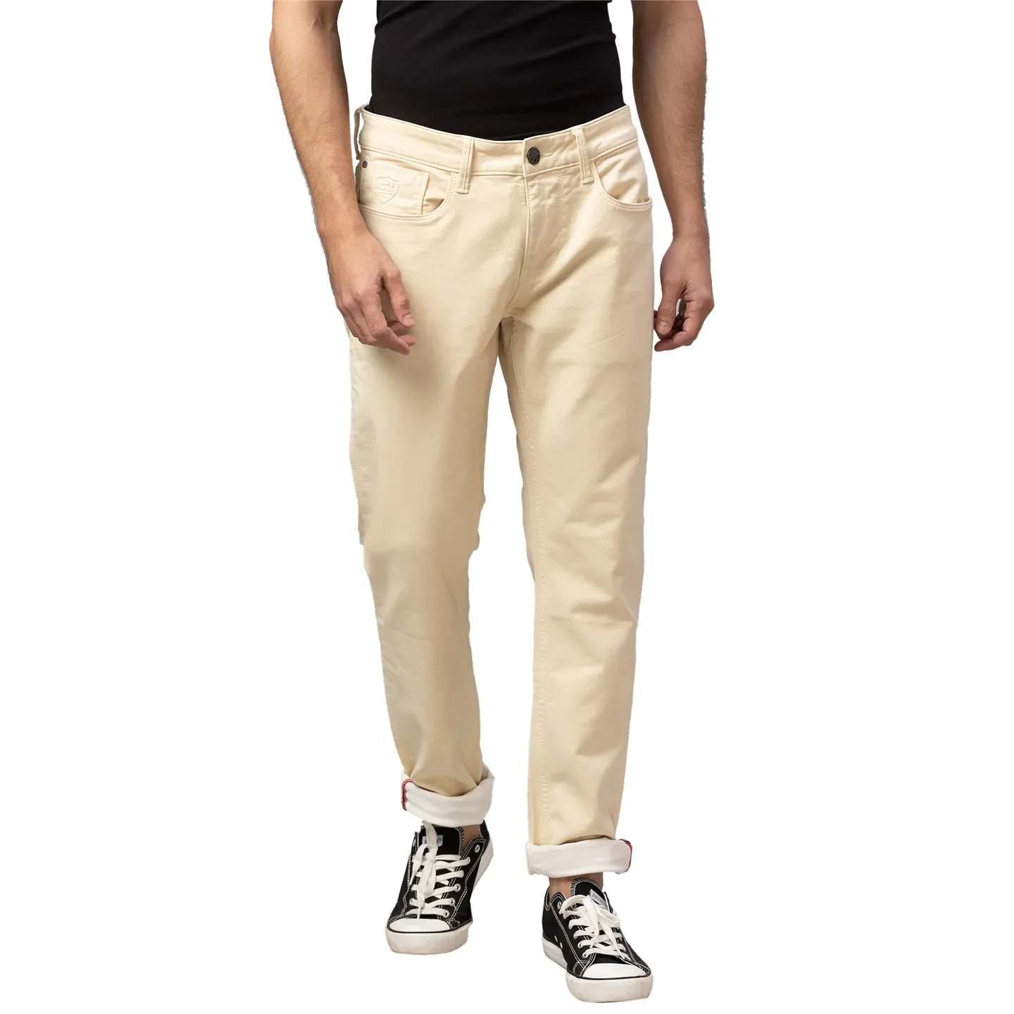 Ecru Boot Cut Fit Denims For Men By Being Human Clothing