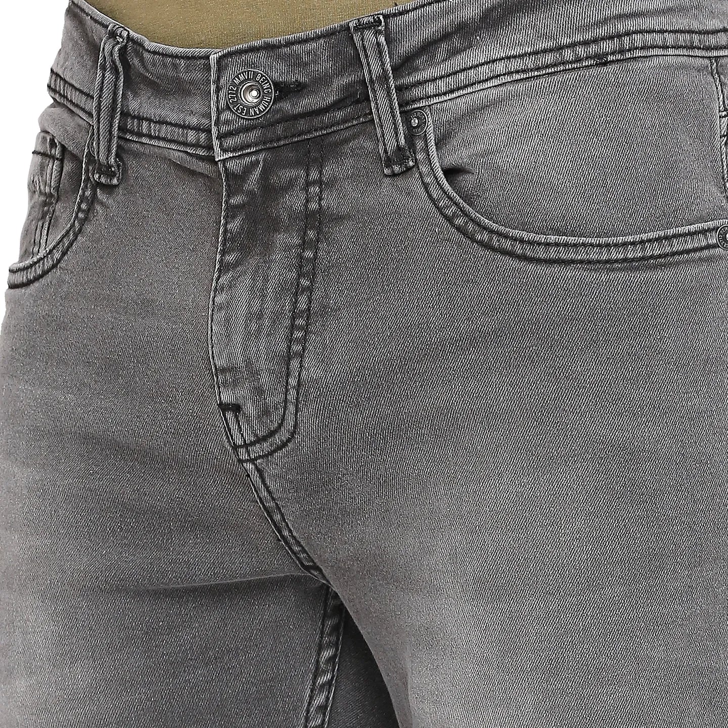 Grey Slim Straight Fit Men's Denims by Being Human Clothing - Image 5