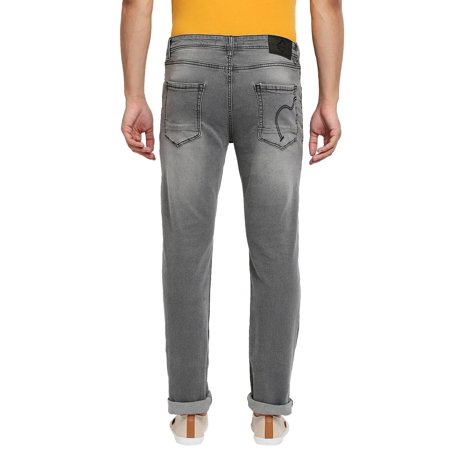 Grey Slim Straight Fit Men's Denims by Being Human Clothing - Image 4
