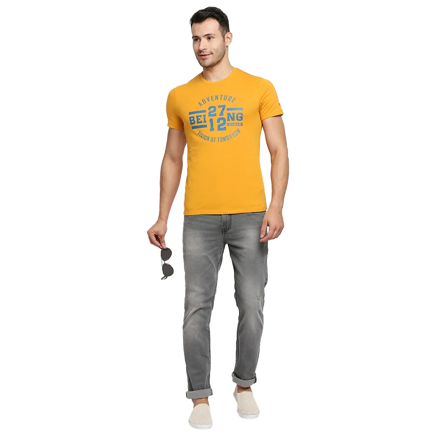 Grey Slim Straight Fit Men's Denims by Being Human Clothing - Image 6