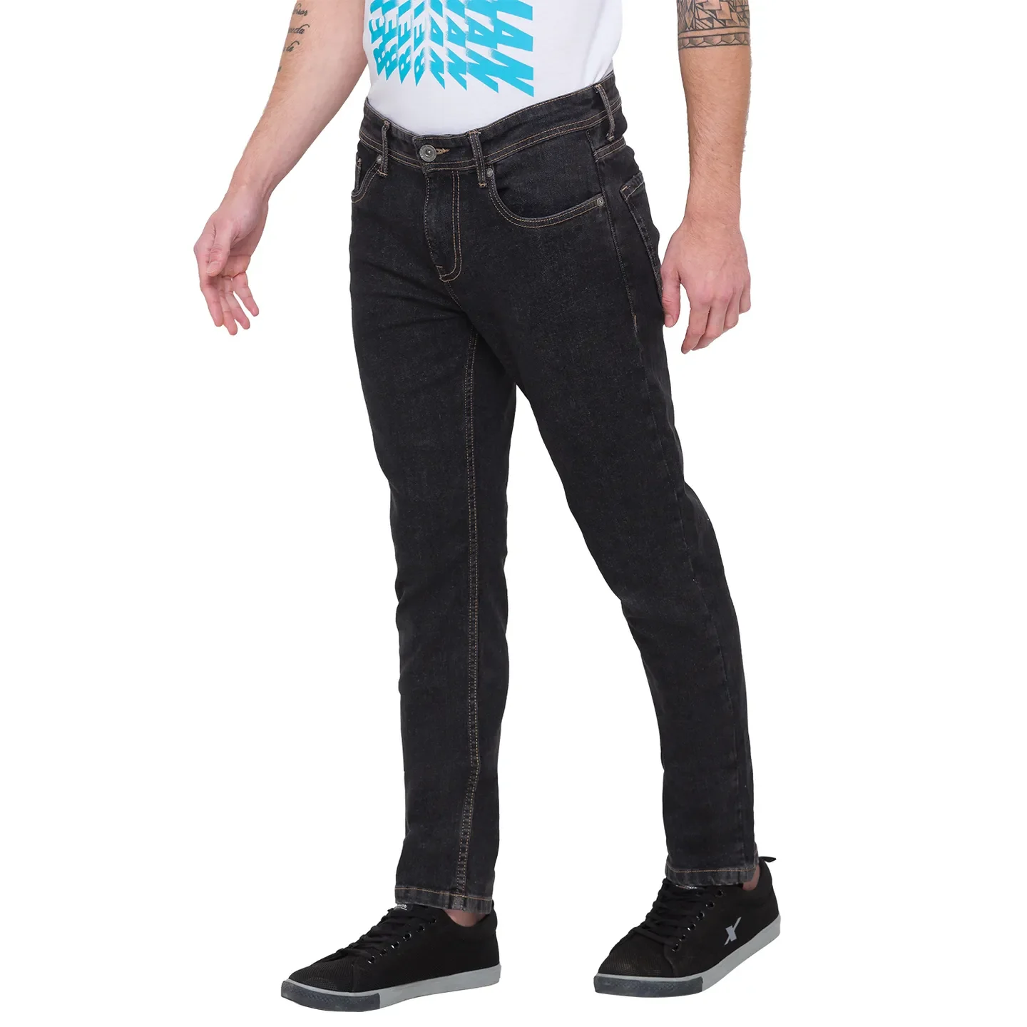 Grey Slim Straight Fit Men's Denims by Being Human Clothing - Image 2
