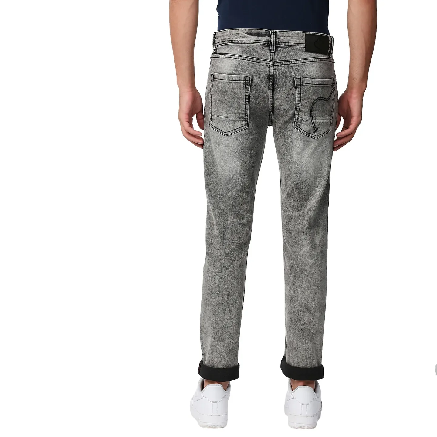 Grey Slim Straight Fit Men's Denims by Being Human Clothing - Image 3