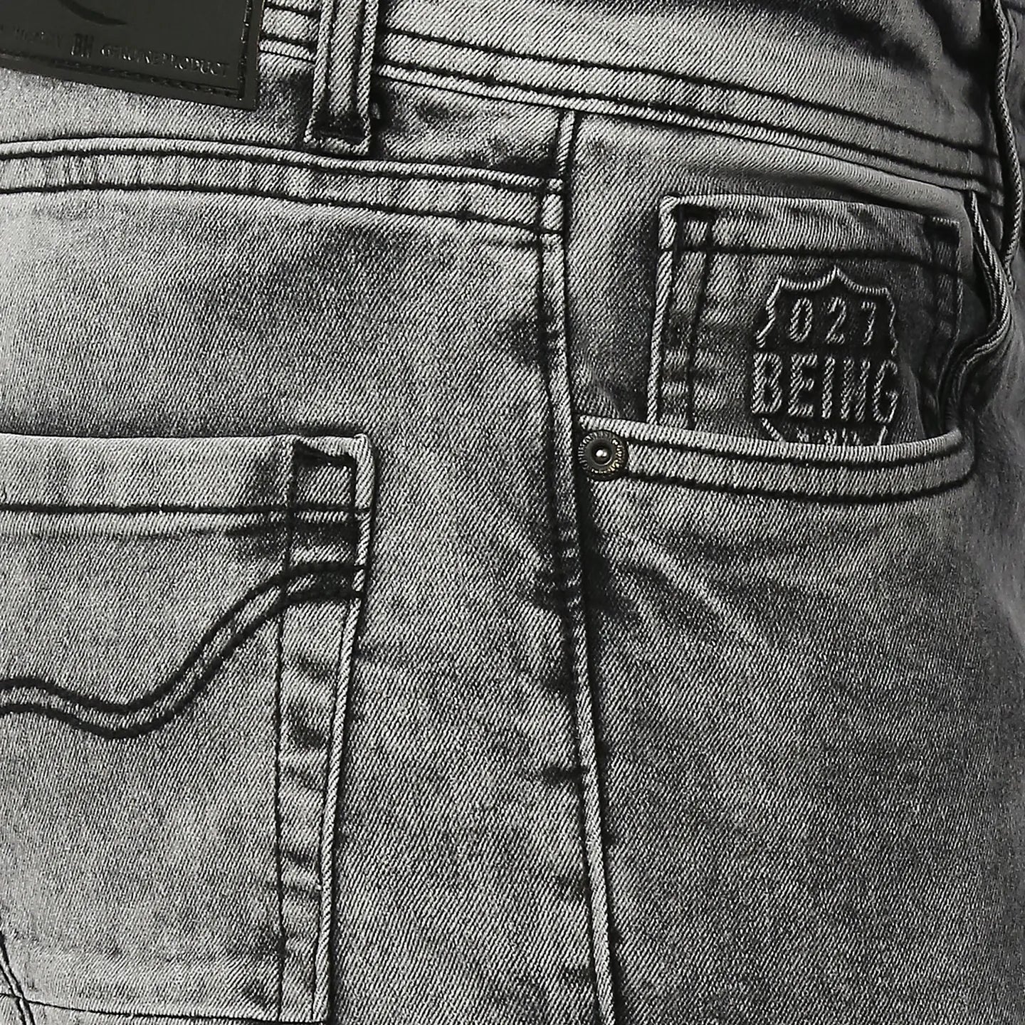 Grey Slim Straight Fit Men's Denims by Being Human Clothing - Image 4