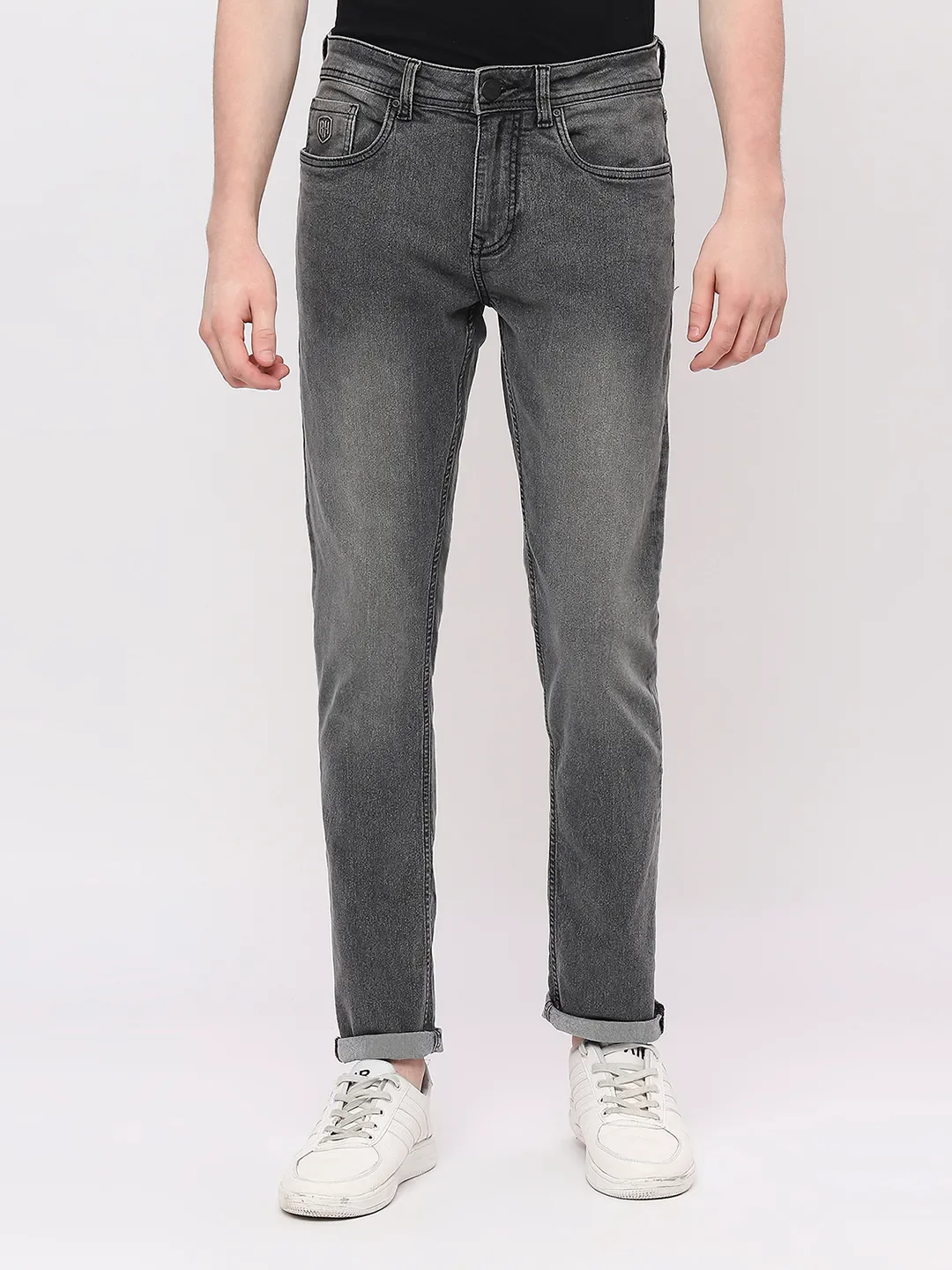 Grey Slim Straight Fit Men's Denims by Being Human Clothing