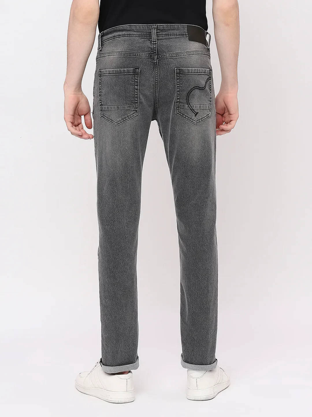 Grey Slim Straight Fit Men's Denims by Being Human Clothing - Image 4