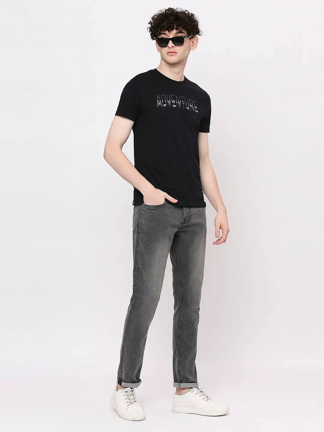 Grey Slim Straight Fit Men's Denims by Being Human Clothing - Image 6