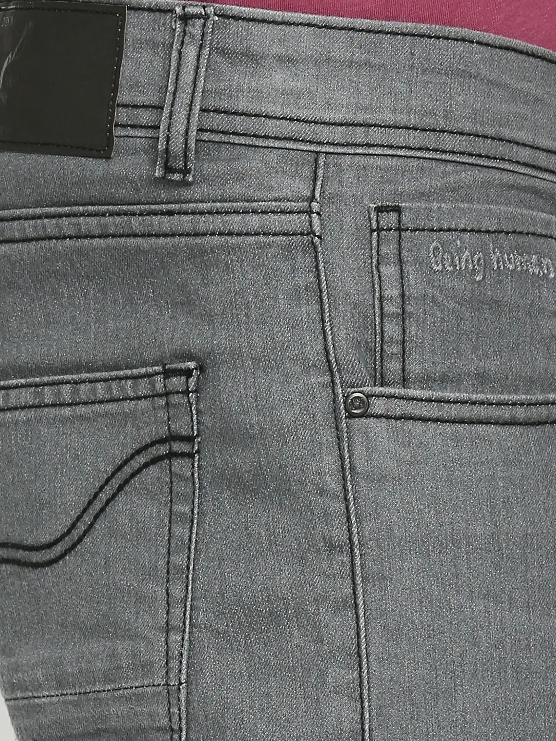 Grey Slim Straight Fit Men's Denims by Being Human Clothing - Image 5