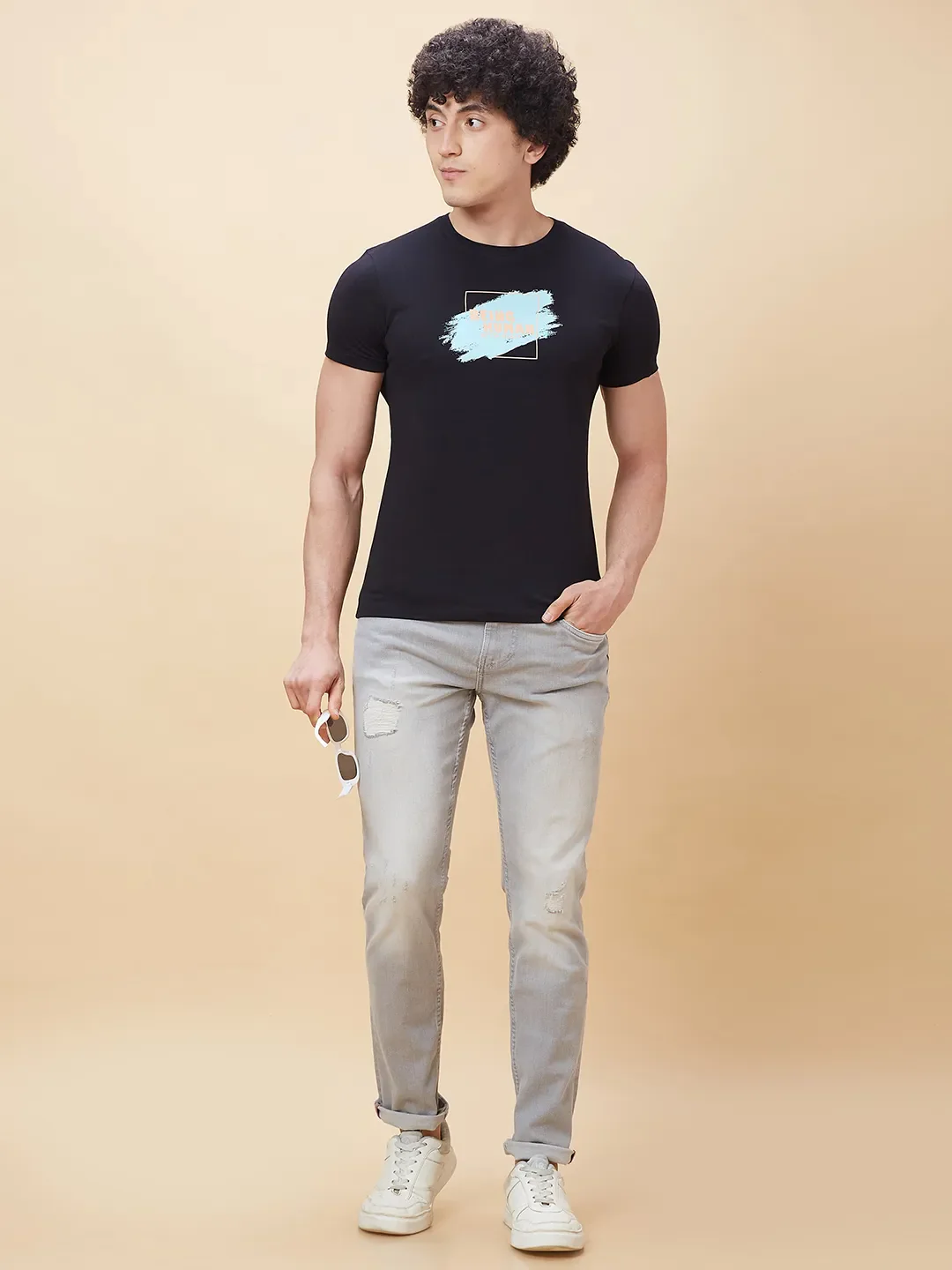 Grey Slim Straight Fit Men's Denims by Being Human Clothing - Image 2