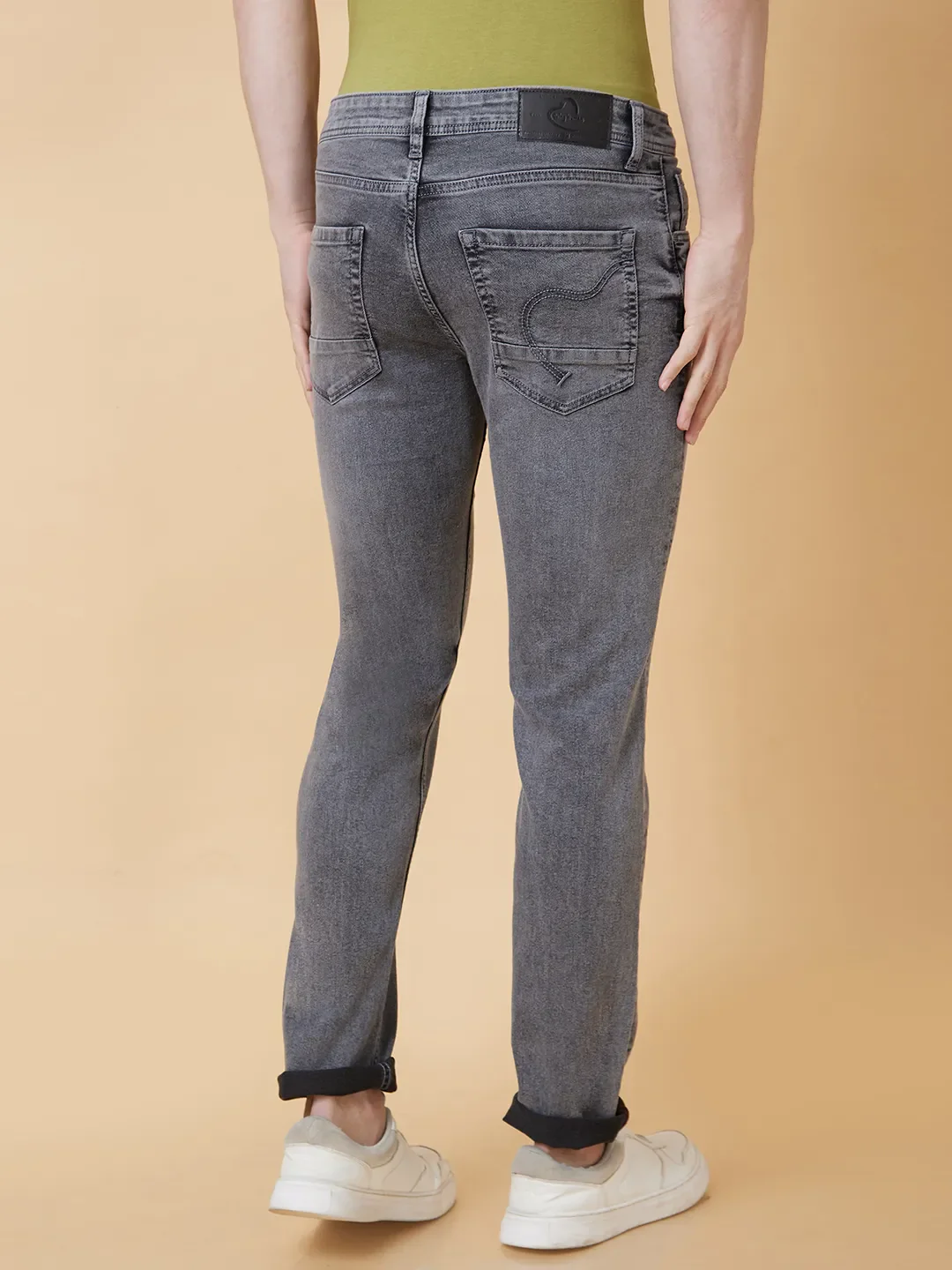 Grey Slim Straight Fit Men's Denims by Being Human Clothing - Image 2