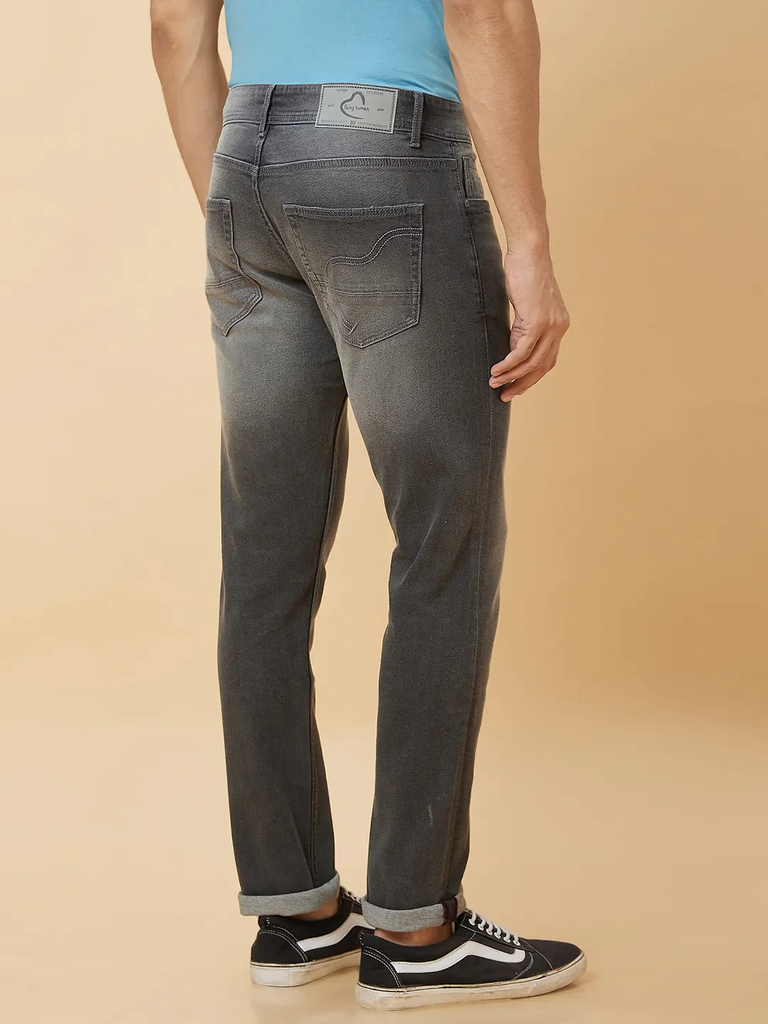 Grey Slim Straight Fit Men's Denims by Being Human Clothing - Image 4