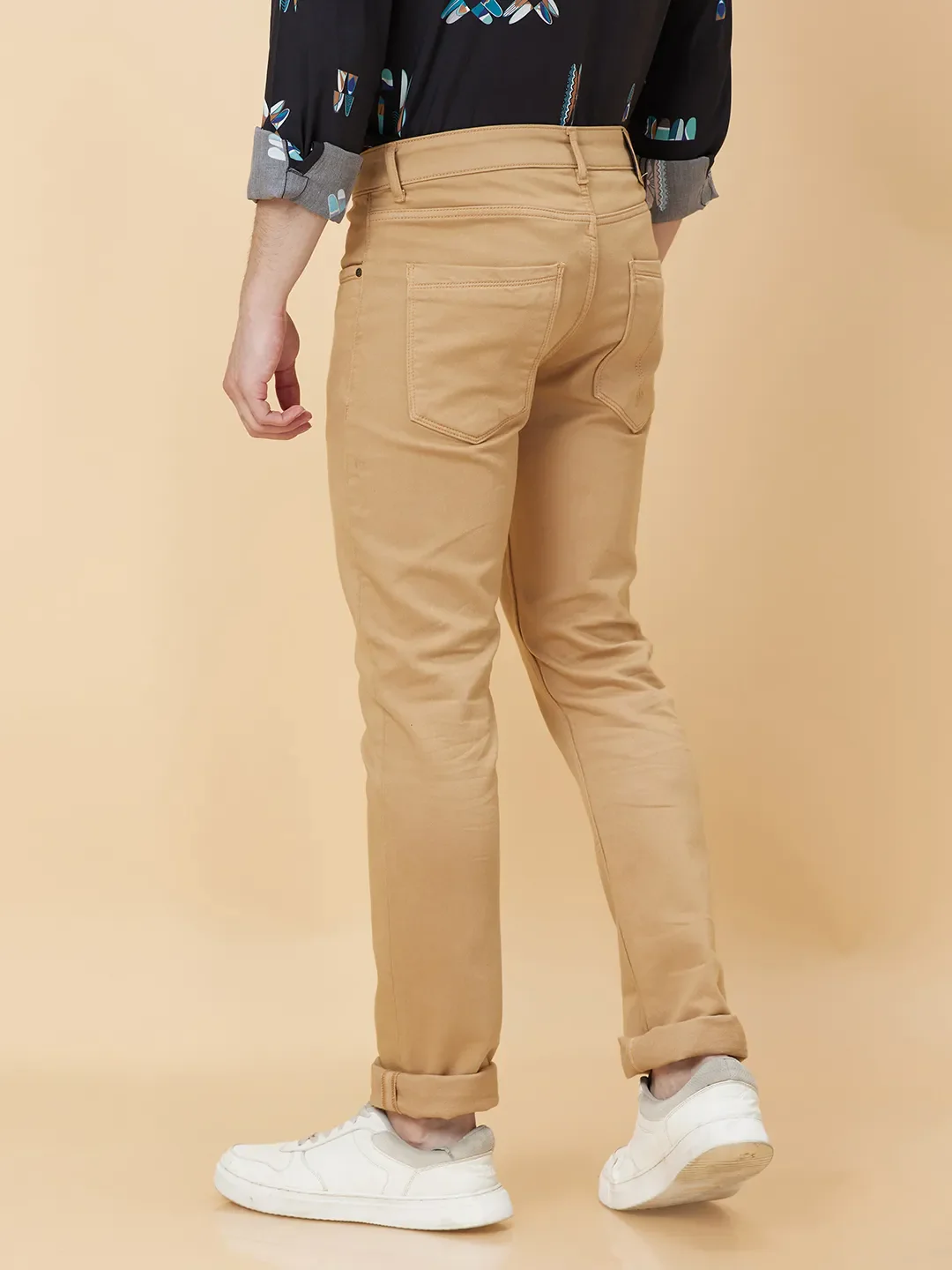 Khaki Slim Fit Men's Denims by Being Human Clothing - Image 4