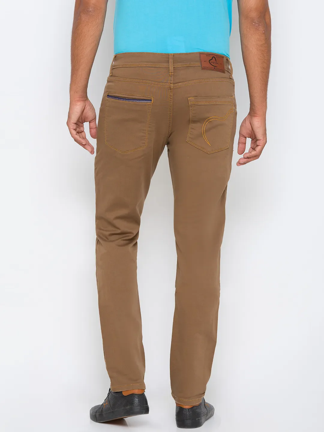 Khaki Slim Fit Denims For Men By Being Human Clothing - Image 3