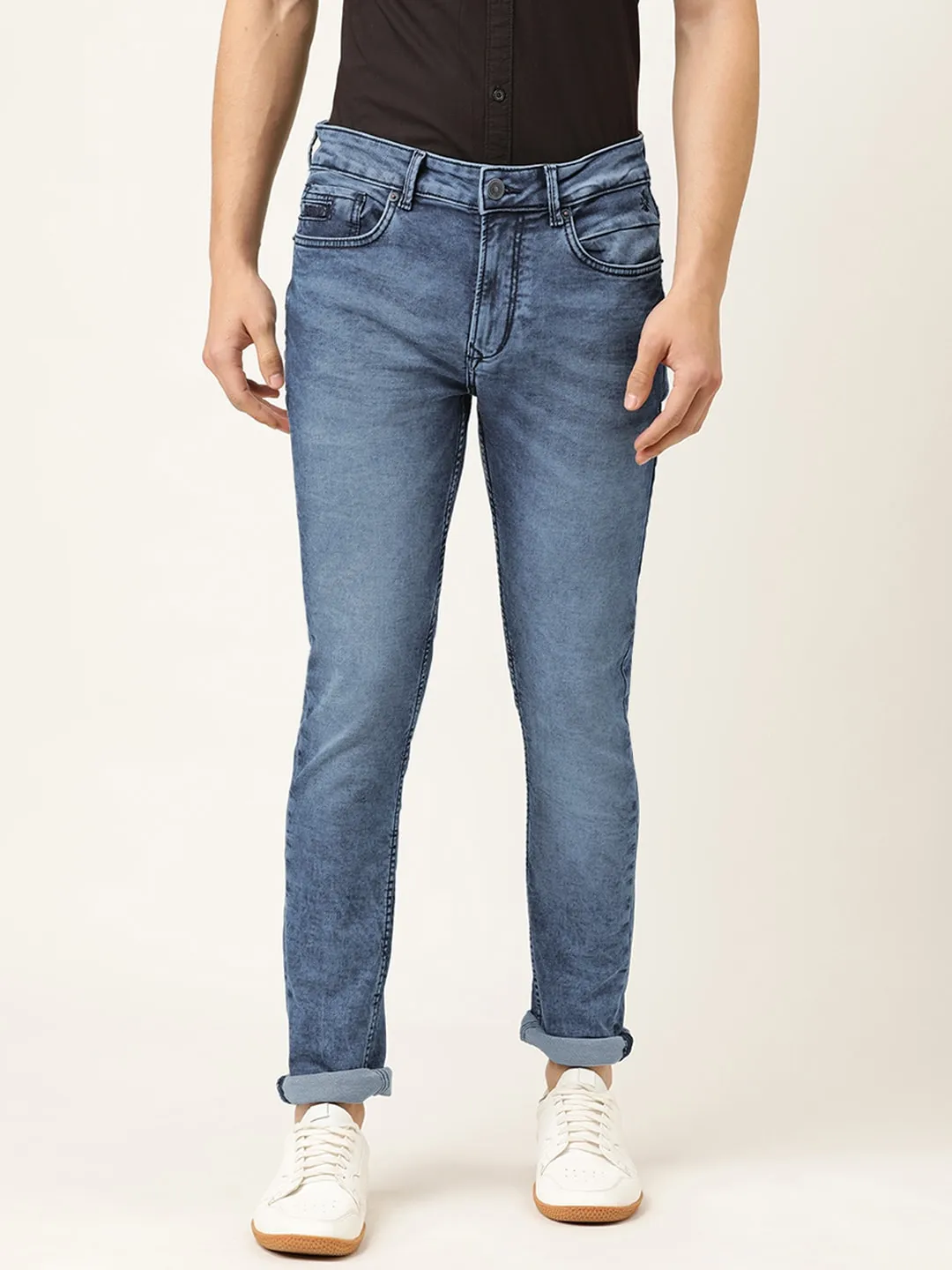 Blue Slim Straight Fit Men's Denims by Being Human Clothing