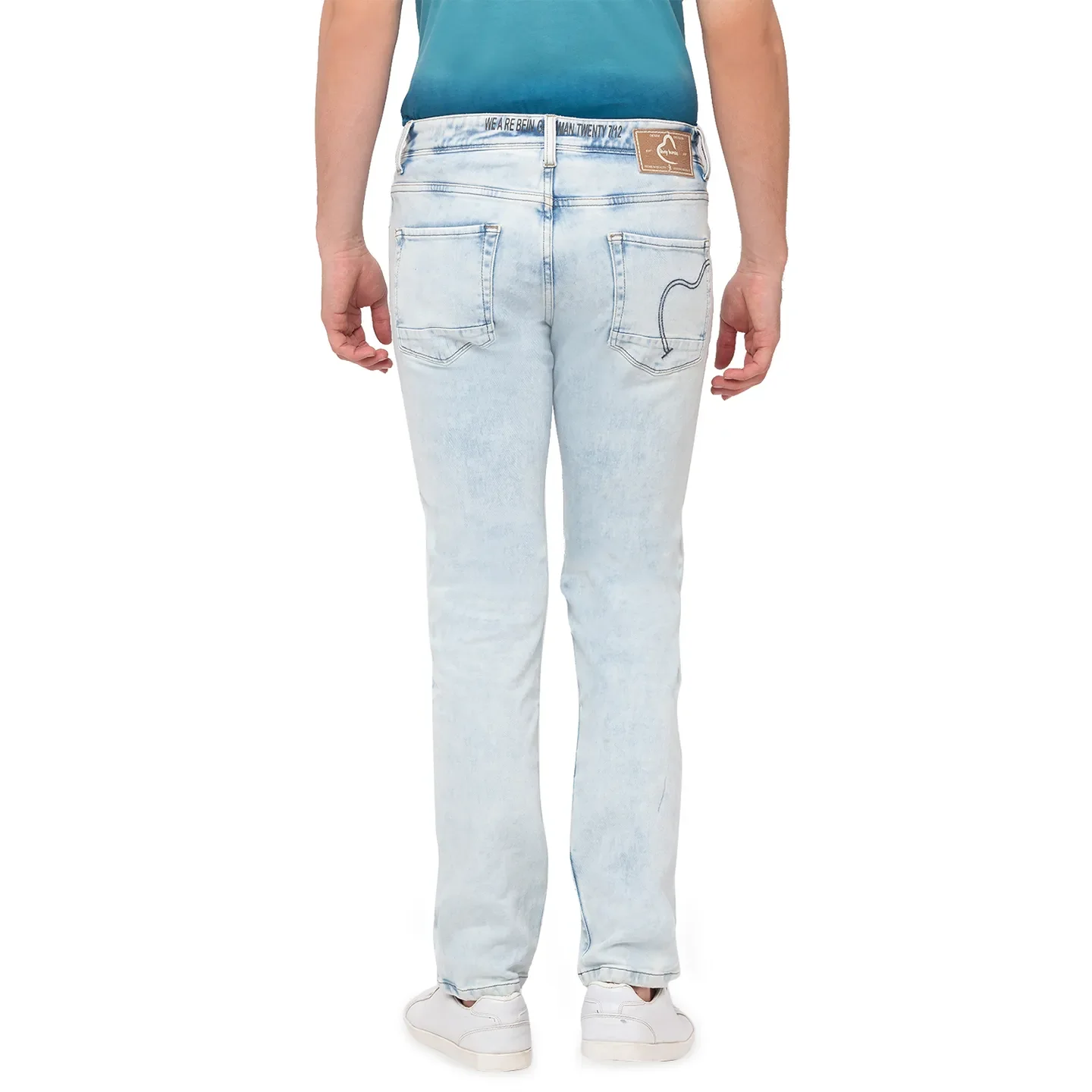 Blue Slim Straight Fit Men's Denims by Being Human Clothing - Image 4