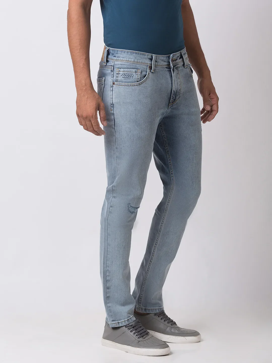 Blue Slim Straight Fit Men's Denims by Being Human Clothing - Image 2