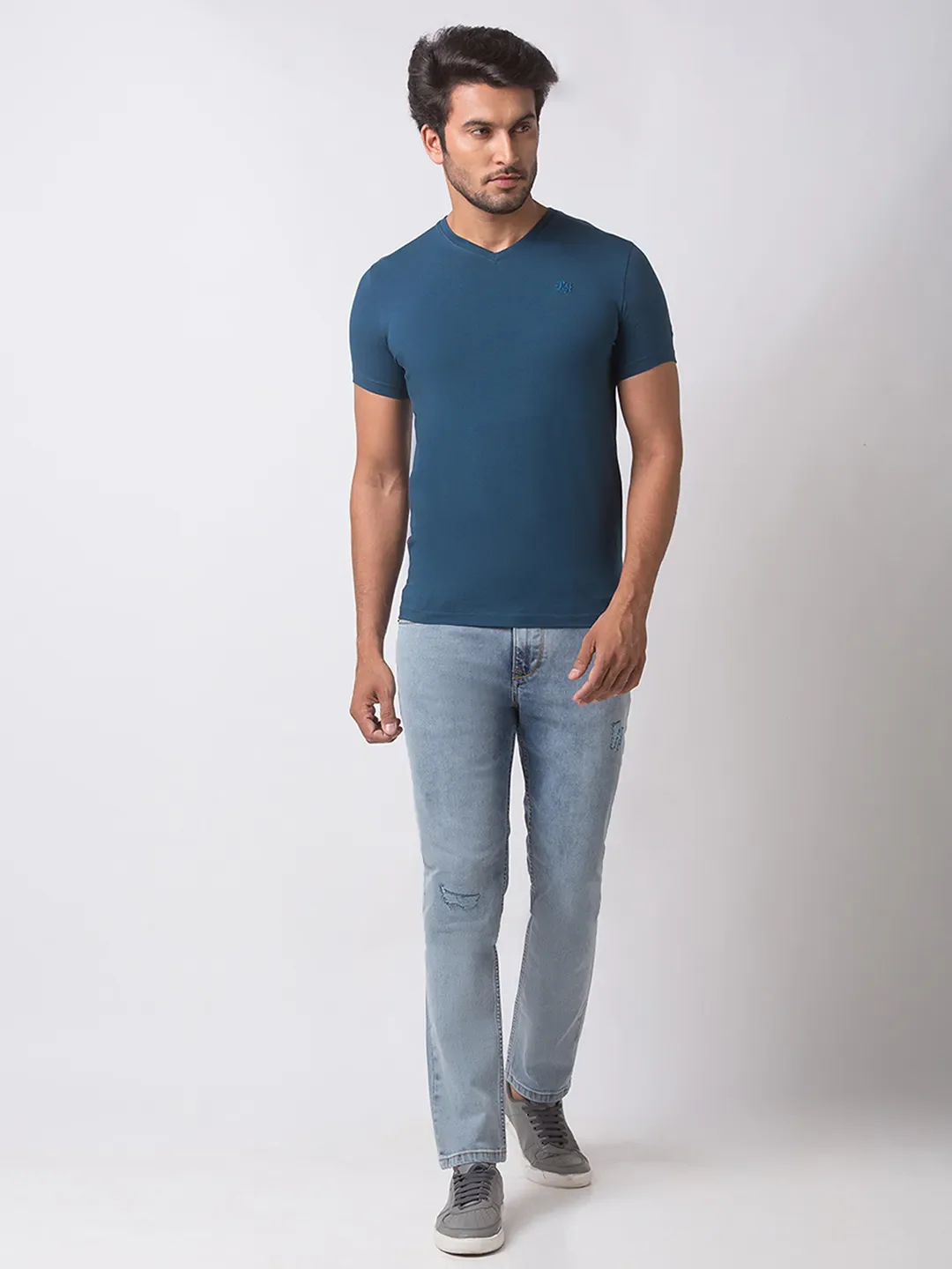 Blue Slim Straight Fit Men's Denims by Being Human Clothing - Image 5