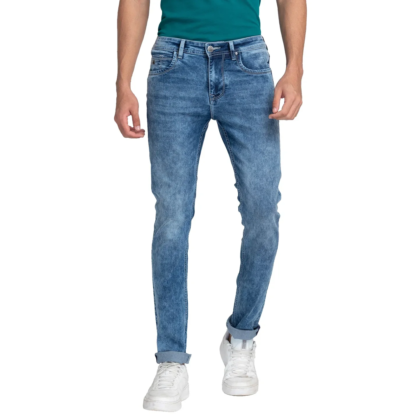 Blue Slim Straight Fit Men's Denims by Being Human Clothing