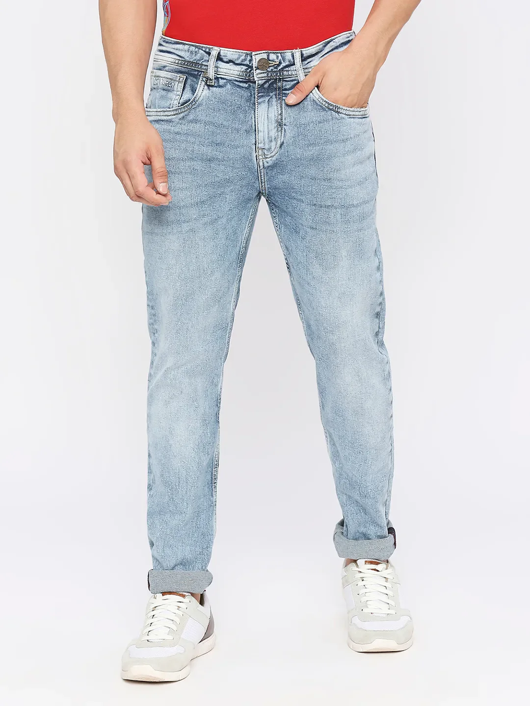 Blue Slim Straight Fit Men's Denims by Being Human Clothing