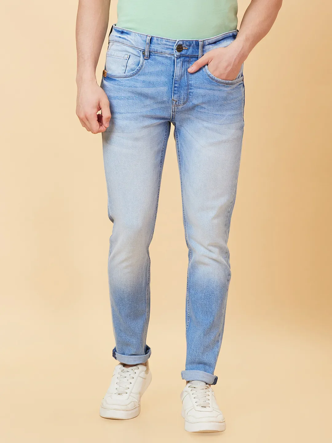 Blue Slim Fit Men's Denims by Being Human Clothing