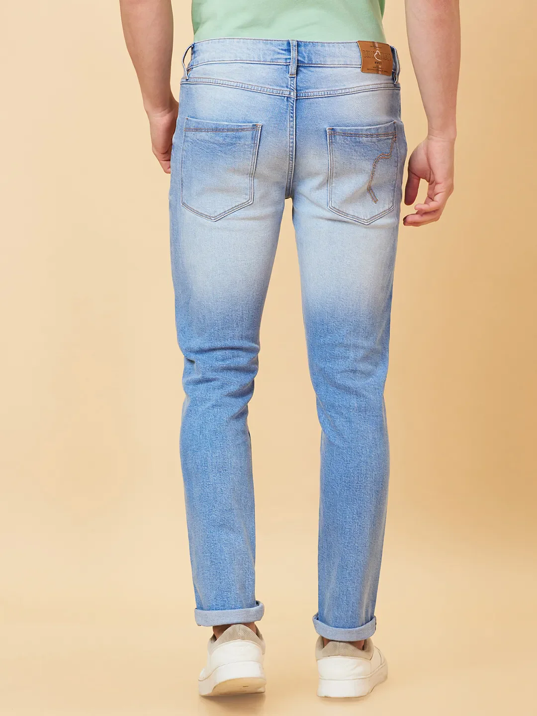 Blue Slim Fit Men's Denims by Being Human Clothing - Image 4