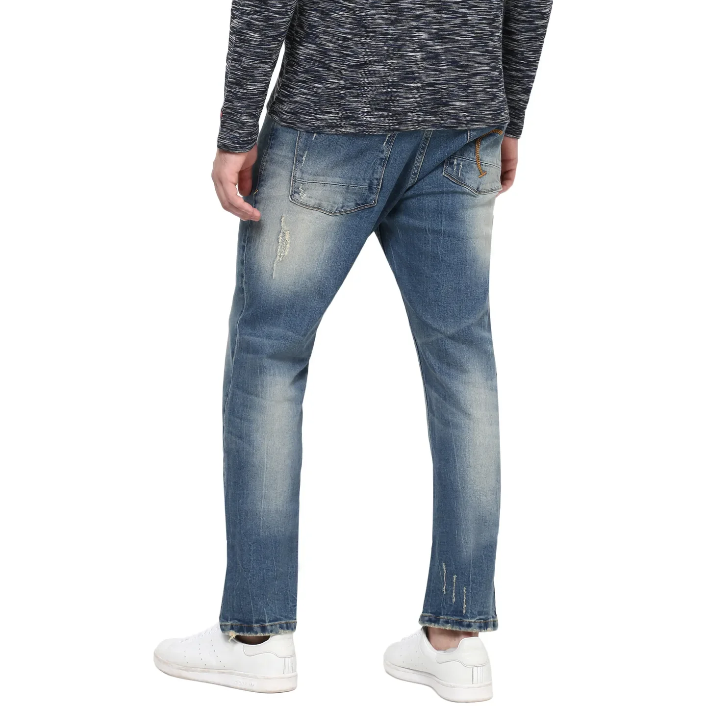 Blue Slim Straight Fit Men's Denims by Being Human Clothing - Image 3