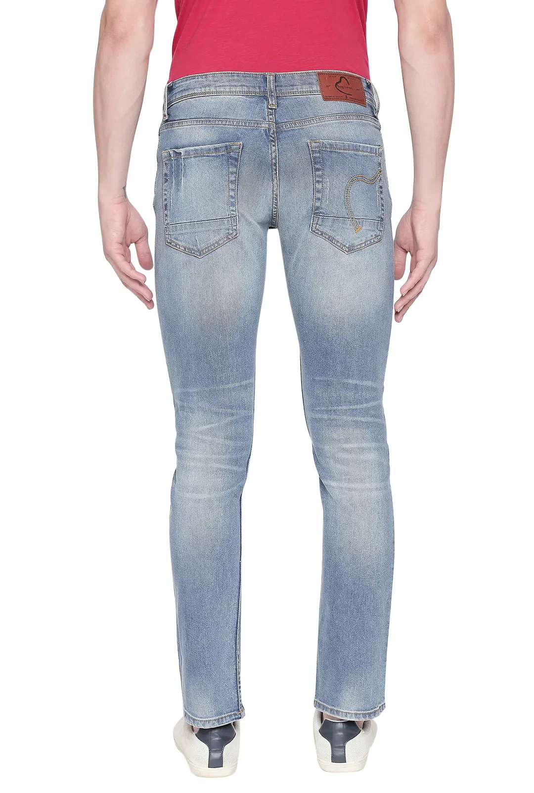 Blue Slim Straight Fit Men's Denims by Being Human Clothing - Image 4