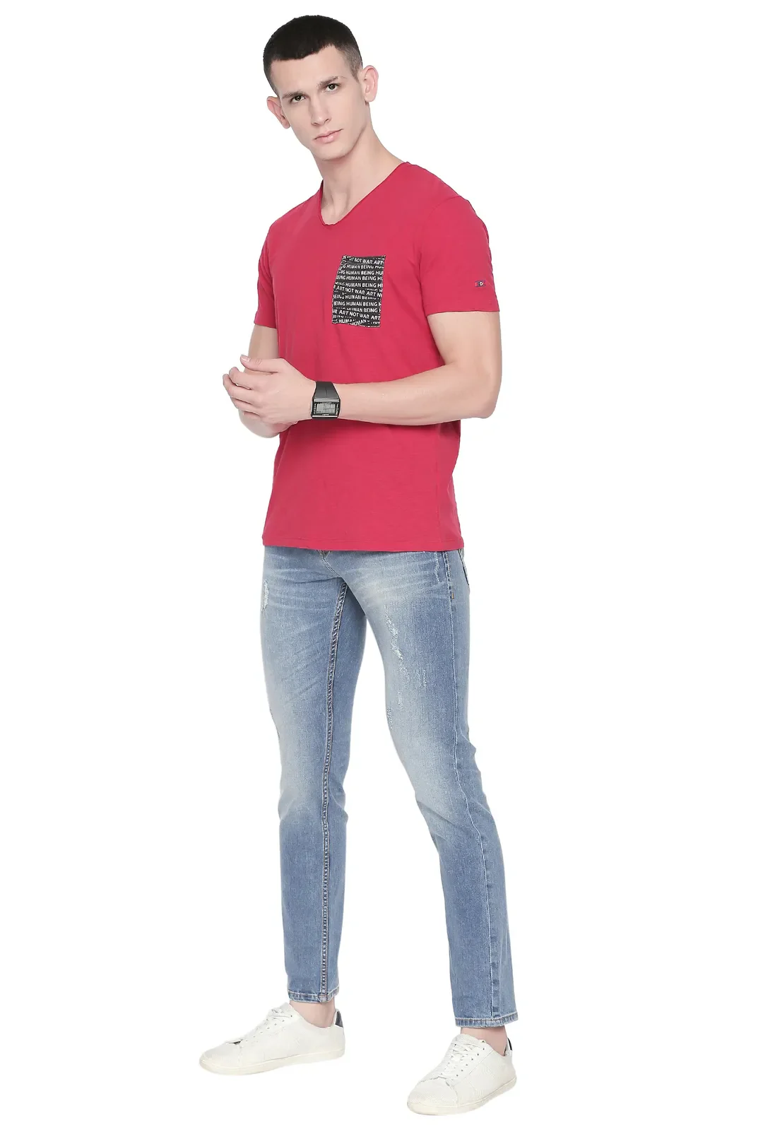 Blue Slim Straight Fit Men's Denims by Being Human Clothing - Image 5