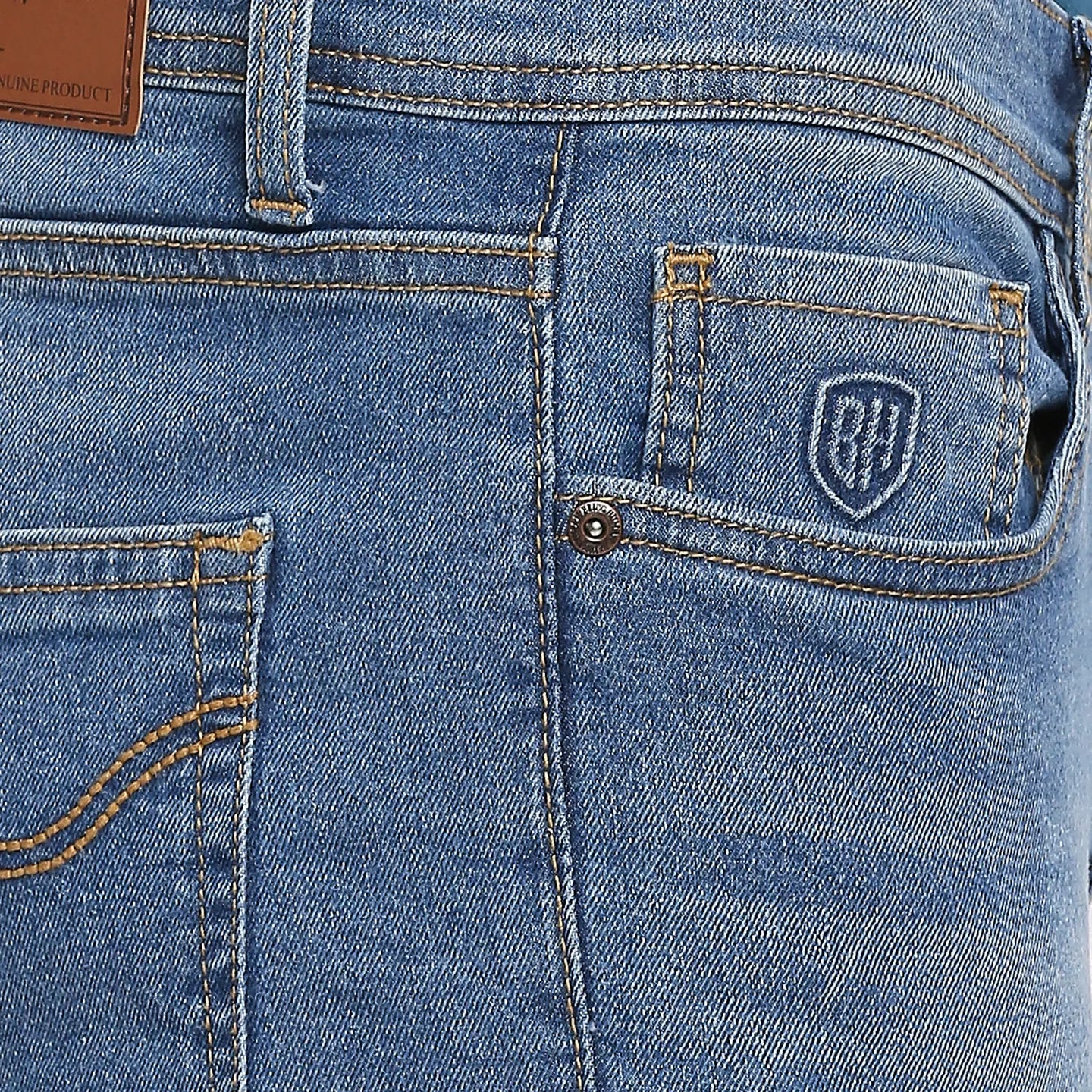 Blue Slim Straight Fit Men's Denims by Being Human Clothing - Image 5