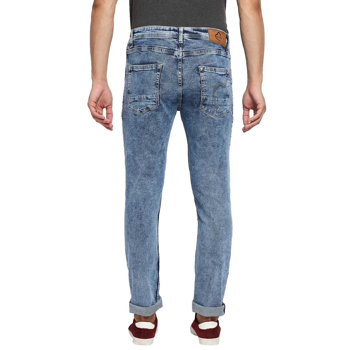 Blue Slim Straight Fit Men's Denims by Being Human Clothing - Image 3