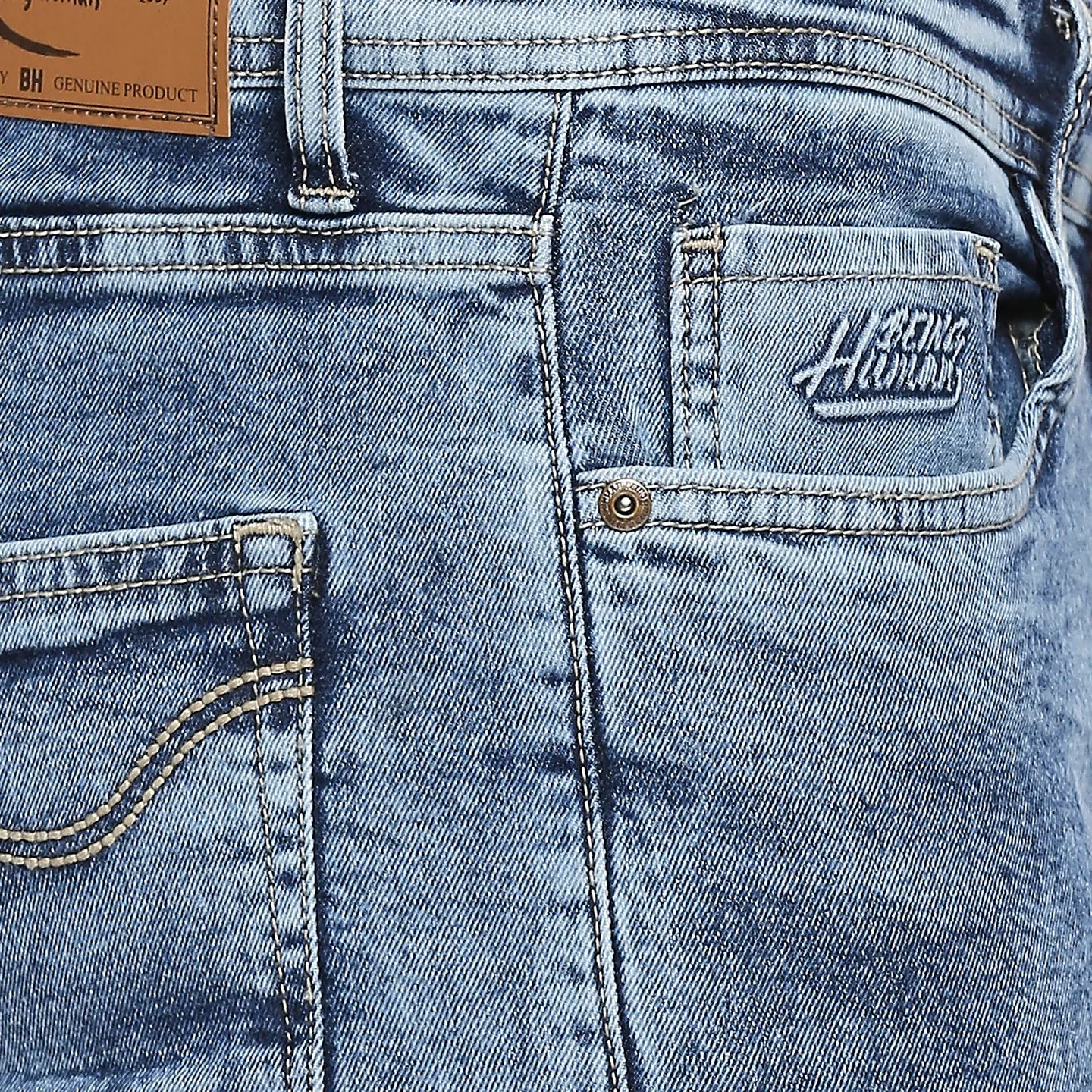 Blue Slim Straight Fit Men's Denims by Being Human Clothing - Image 4