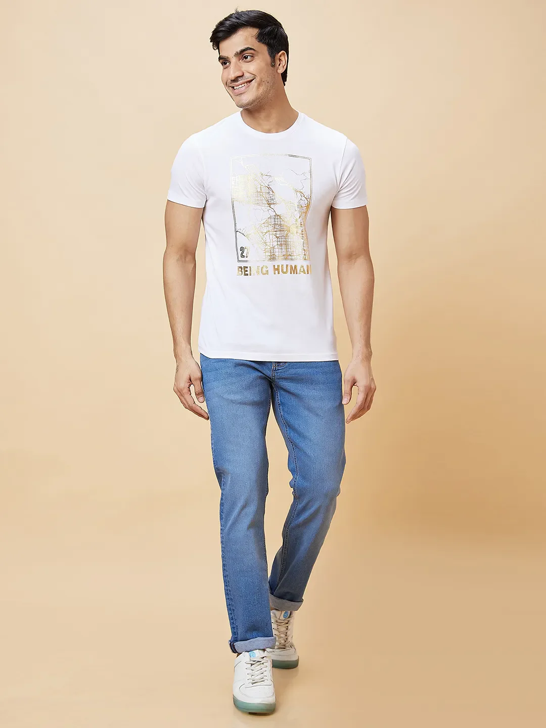 Blue Slim Straight Fit Men's Denims by Being Human Clothing - Image 2