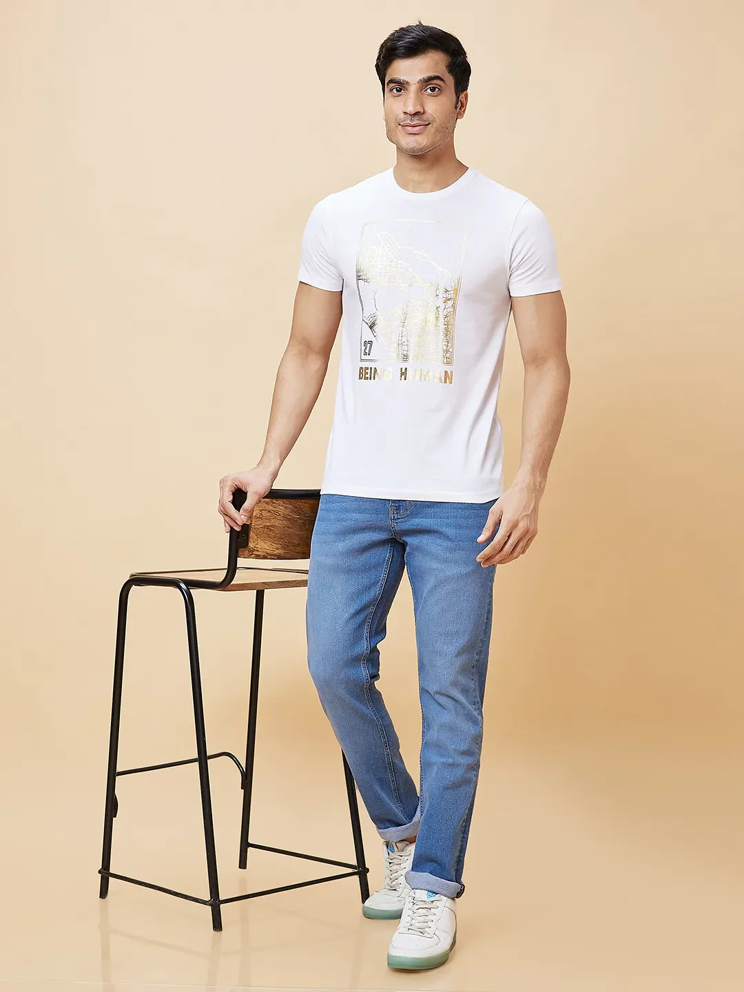 Blue Slim Straight Fit Men's Denims by Being Human Clothing - Image 6