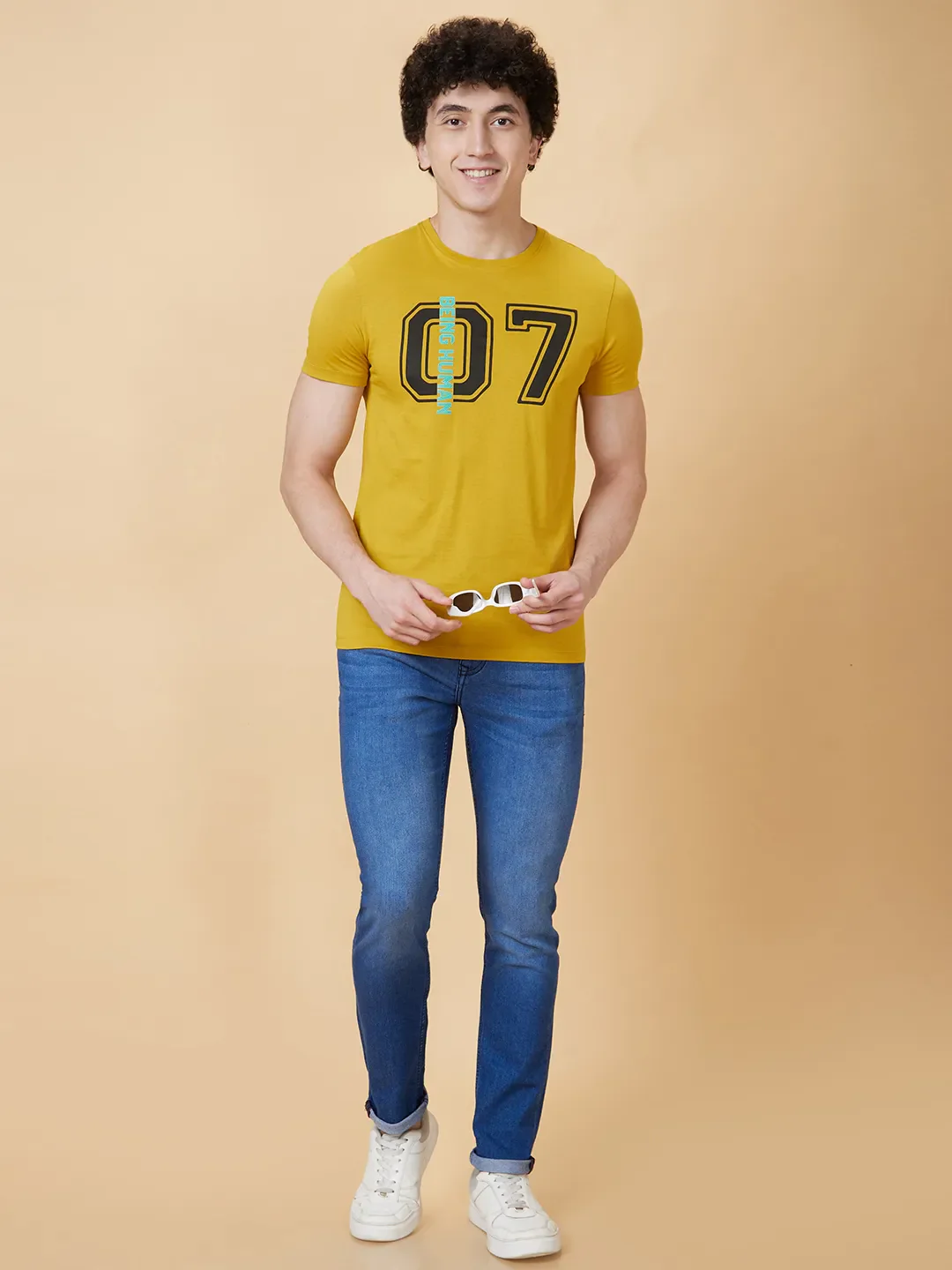 Blue Slim Straight Fit Men's Denims by Being Human Clothing - Image 5