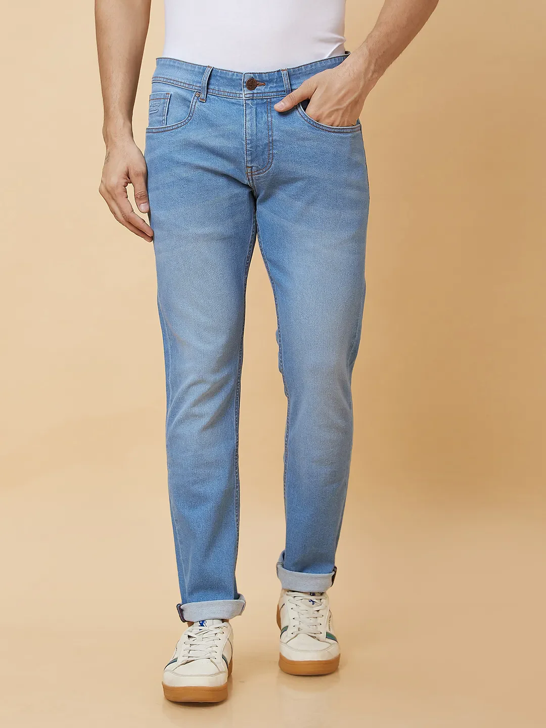Blue Slim Straight Fit Men's Denims by Being Human Clothing