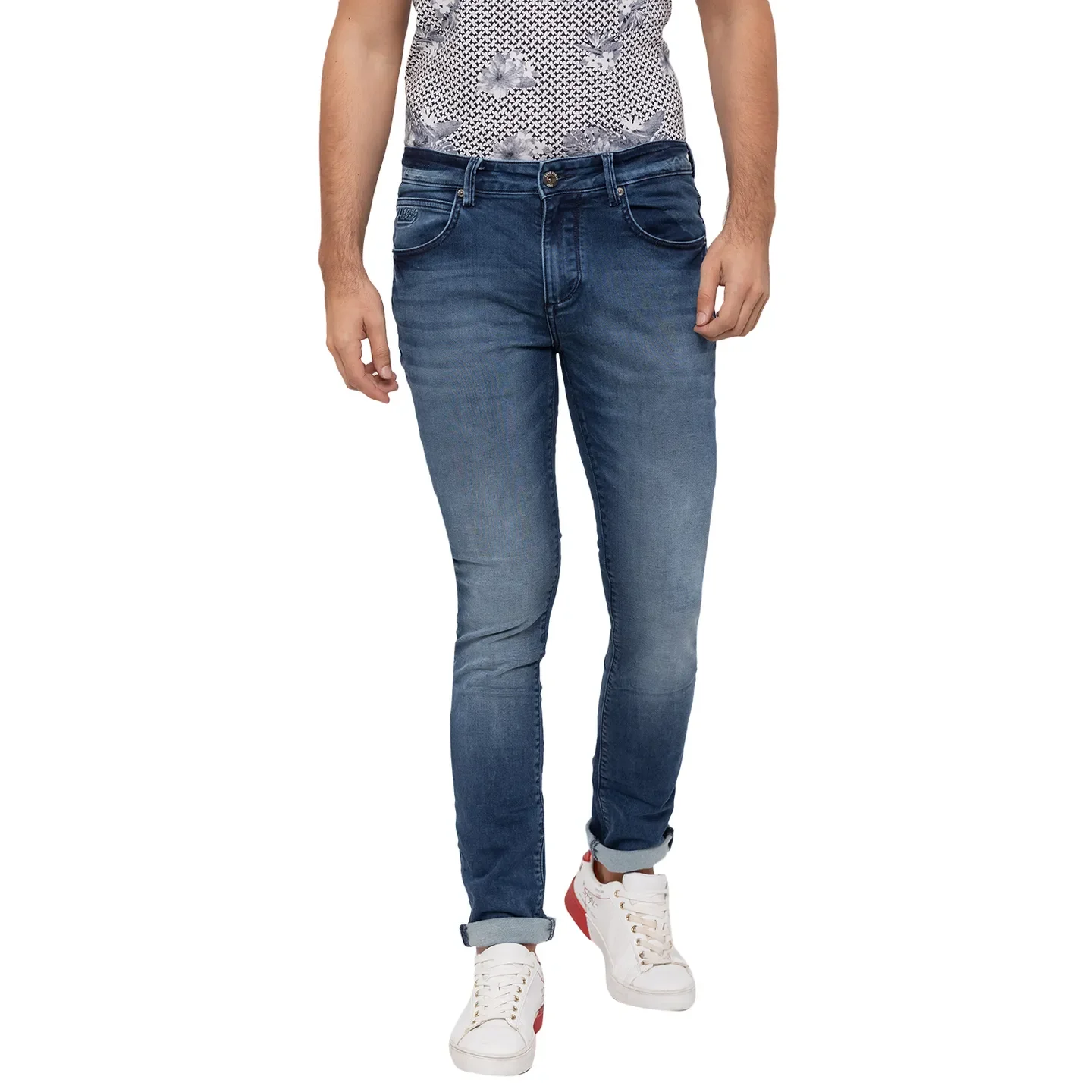 Blue Slim Straight Fit Men's Denims by Being Human Clothing