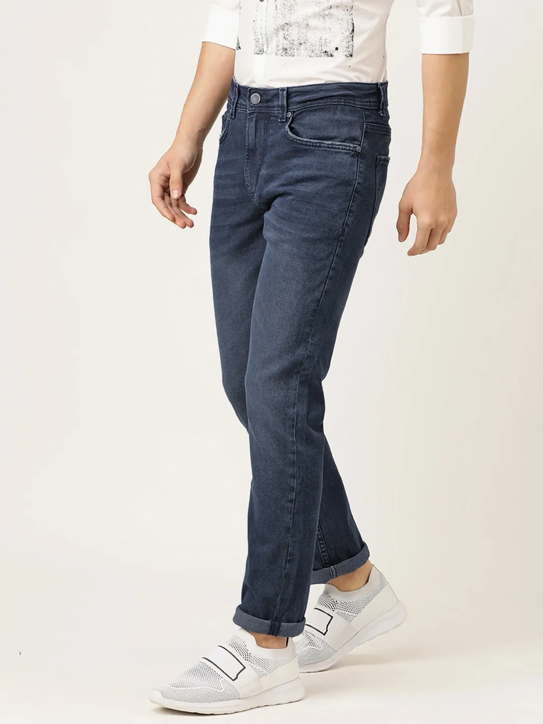 Blue Slim Straight Fit Men's Denims by Being Human Clothing - Image 2