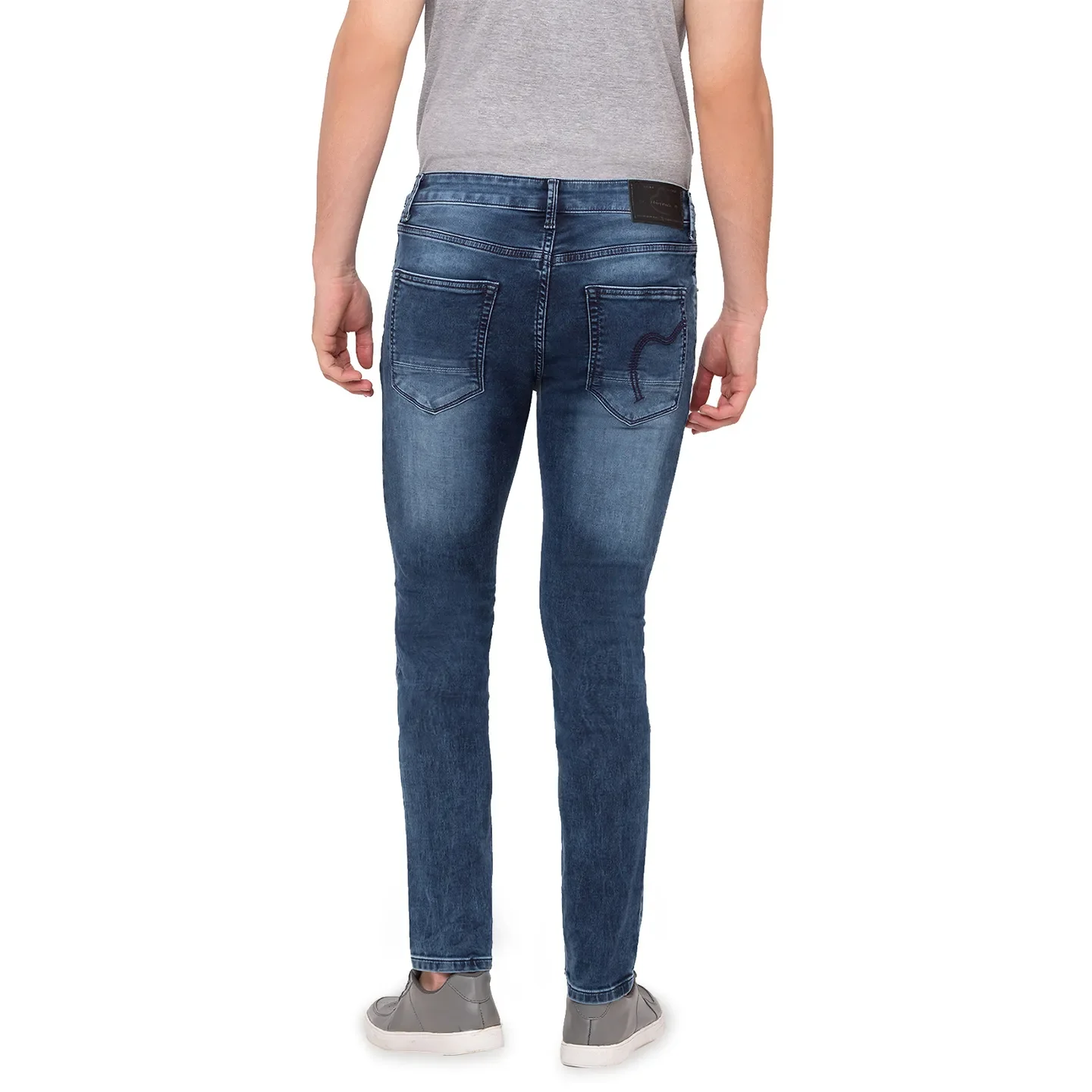 Blue Slim Straight Fit Men's Denims by Being Human Clothing - Image 4