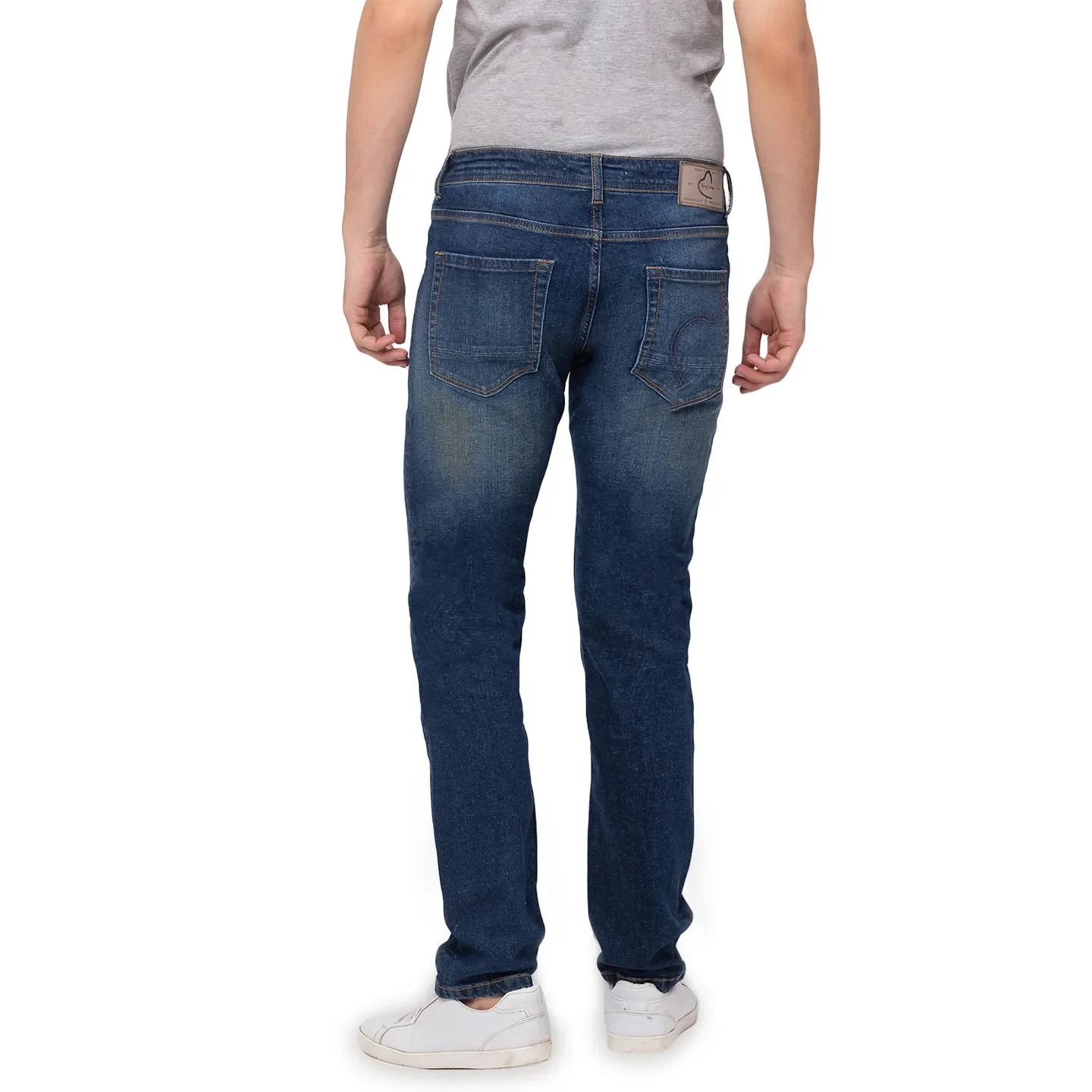 Blue Slim Straight Fit Men's Denims by Being Human Clothing - Image 3