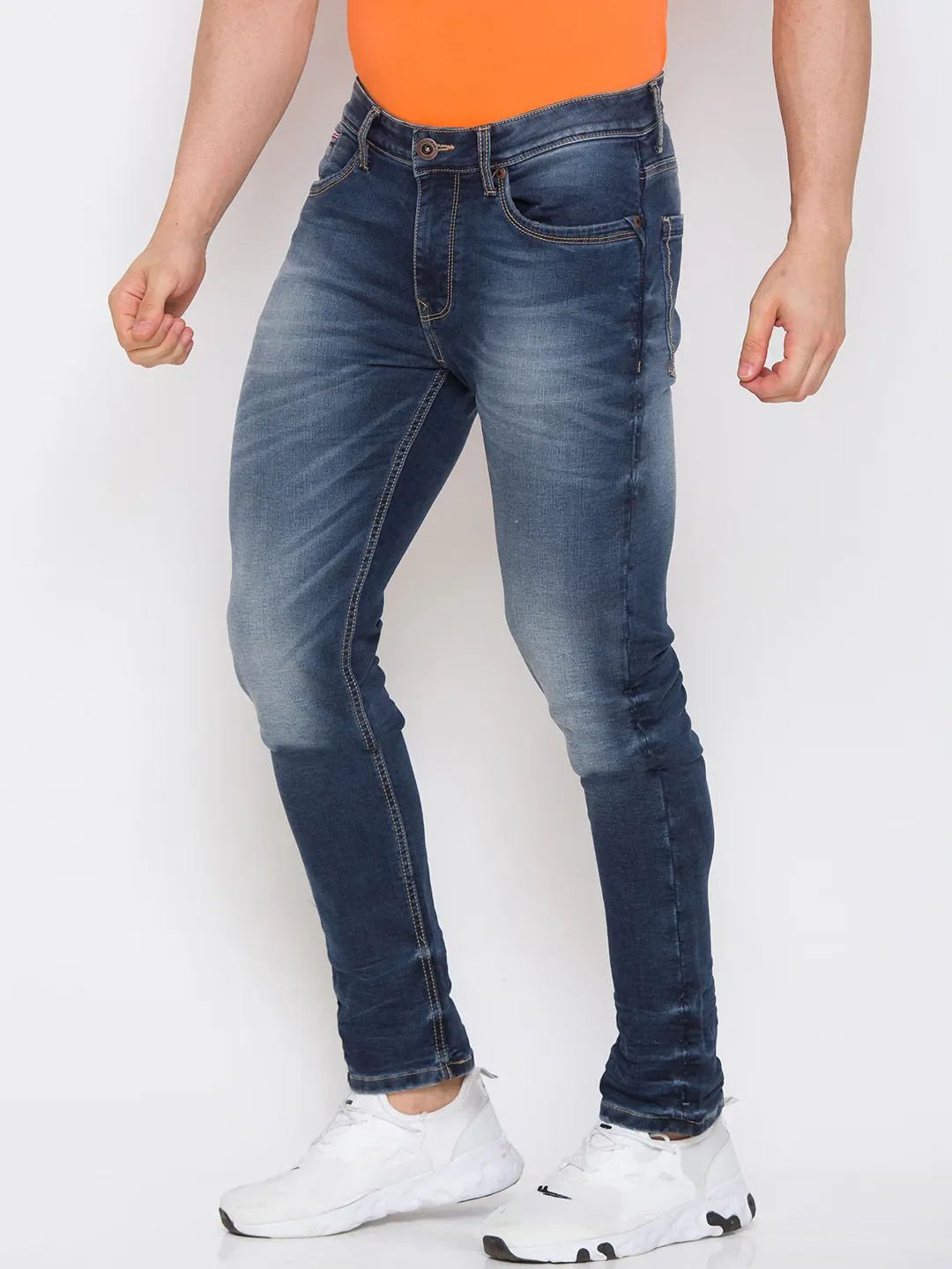 Blue Slim Straight Fit Men's Denims by Being Human Clothing - Image 2